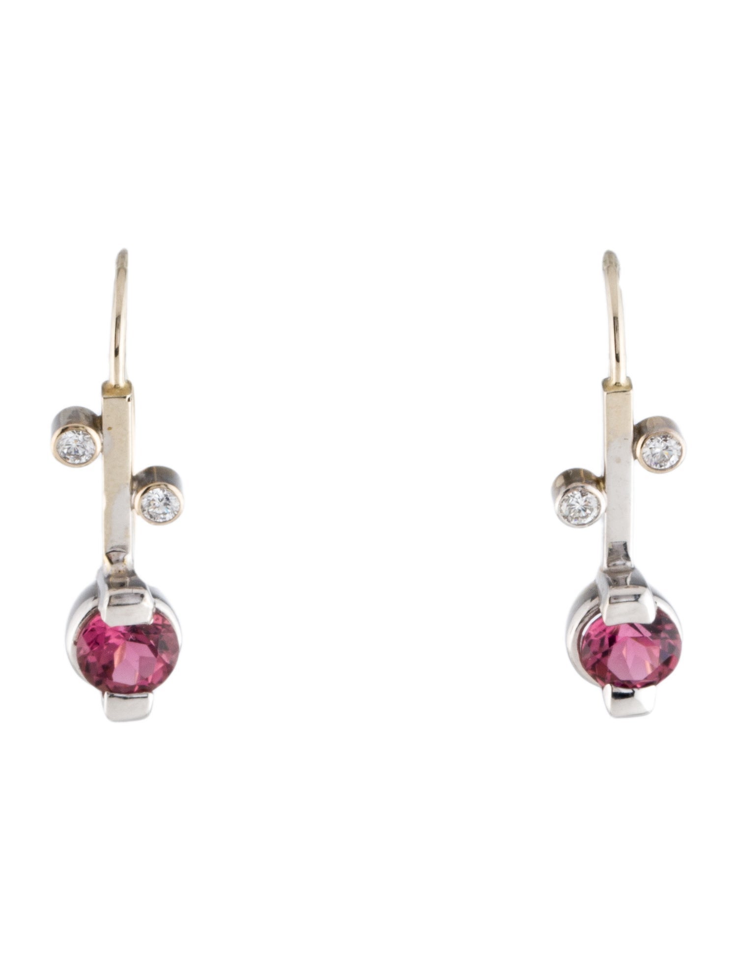 Earrings 14K Tourmaline & Diamond Drop Earrings