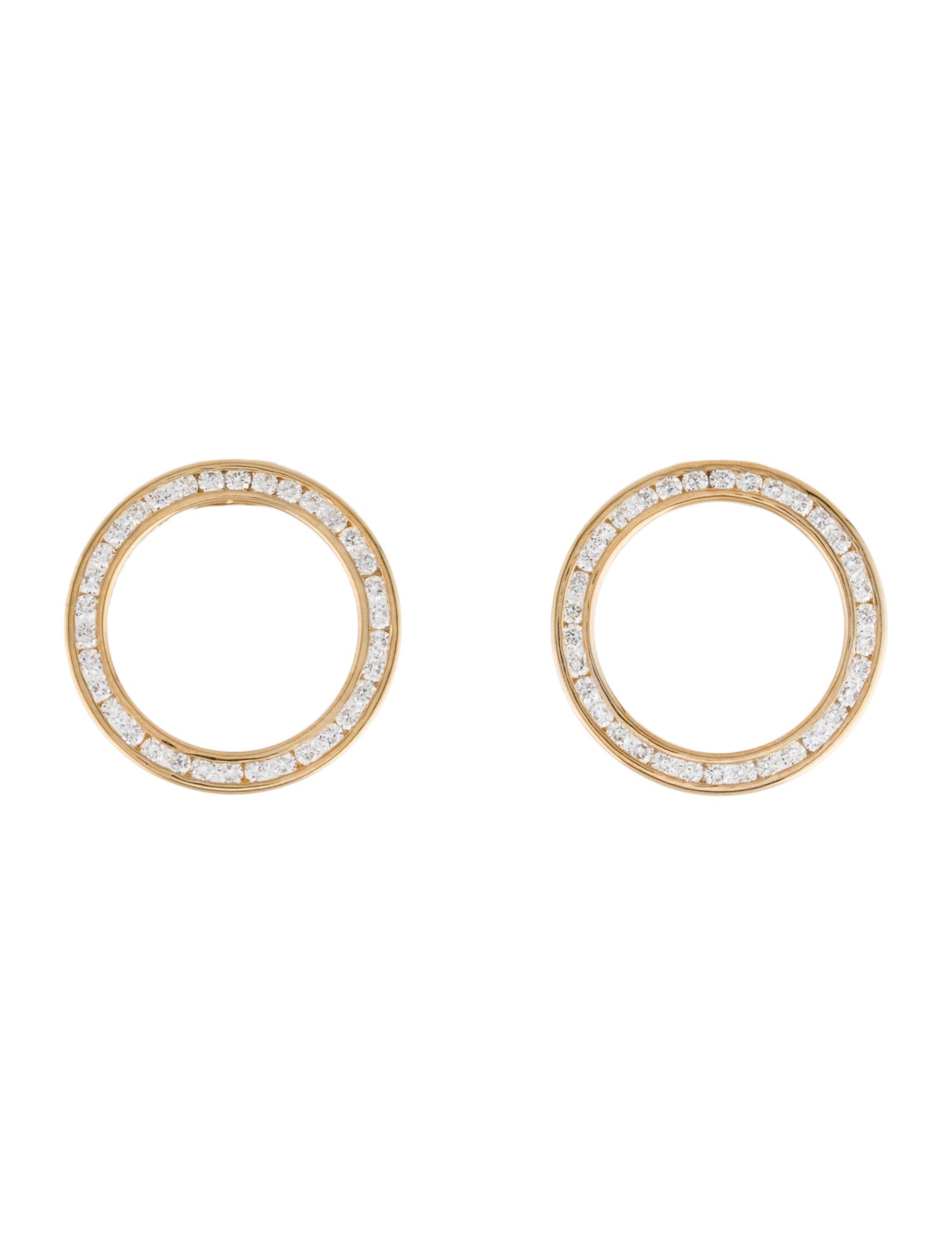 Earrings 18K 1.02ctw Diamond Circle Stud Earrings