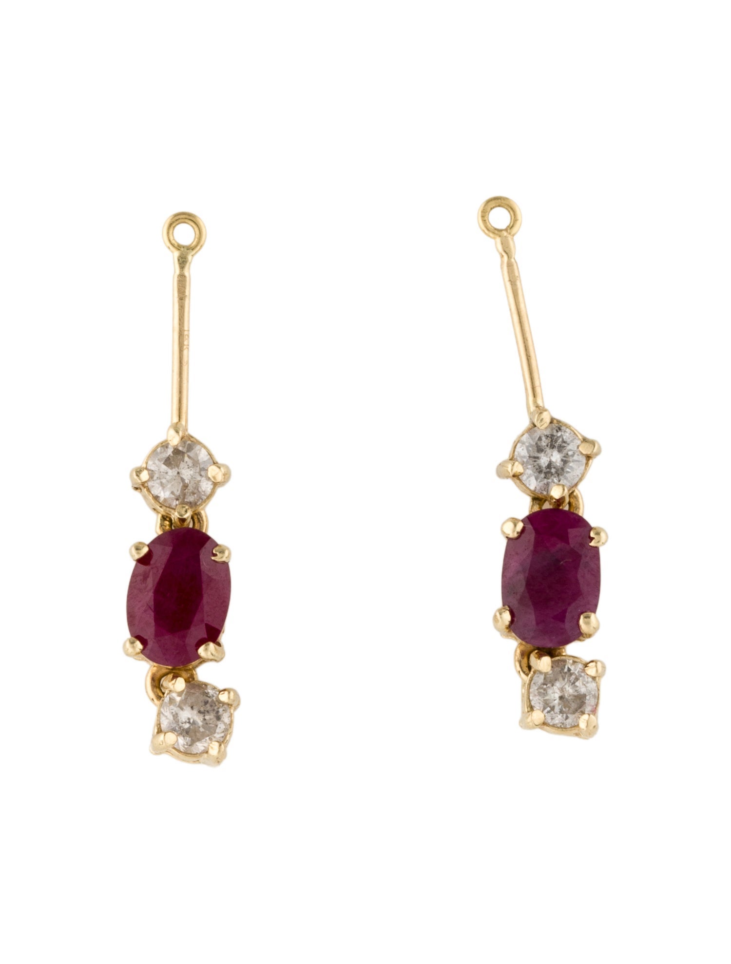 Earrings 14K 2.16ctw Ruby & Diamond Earring Enhancers