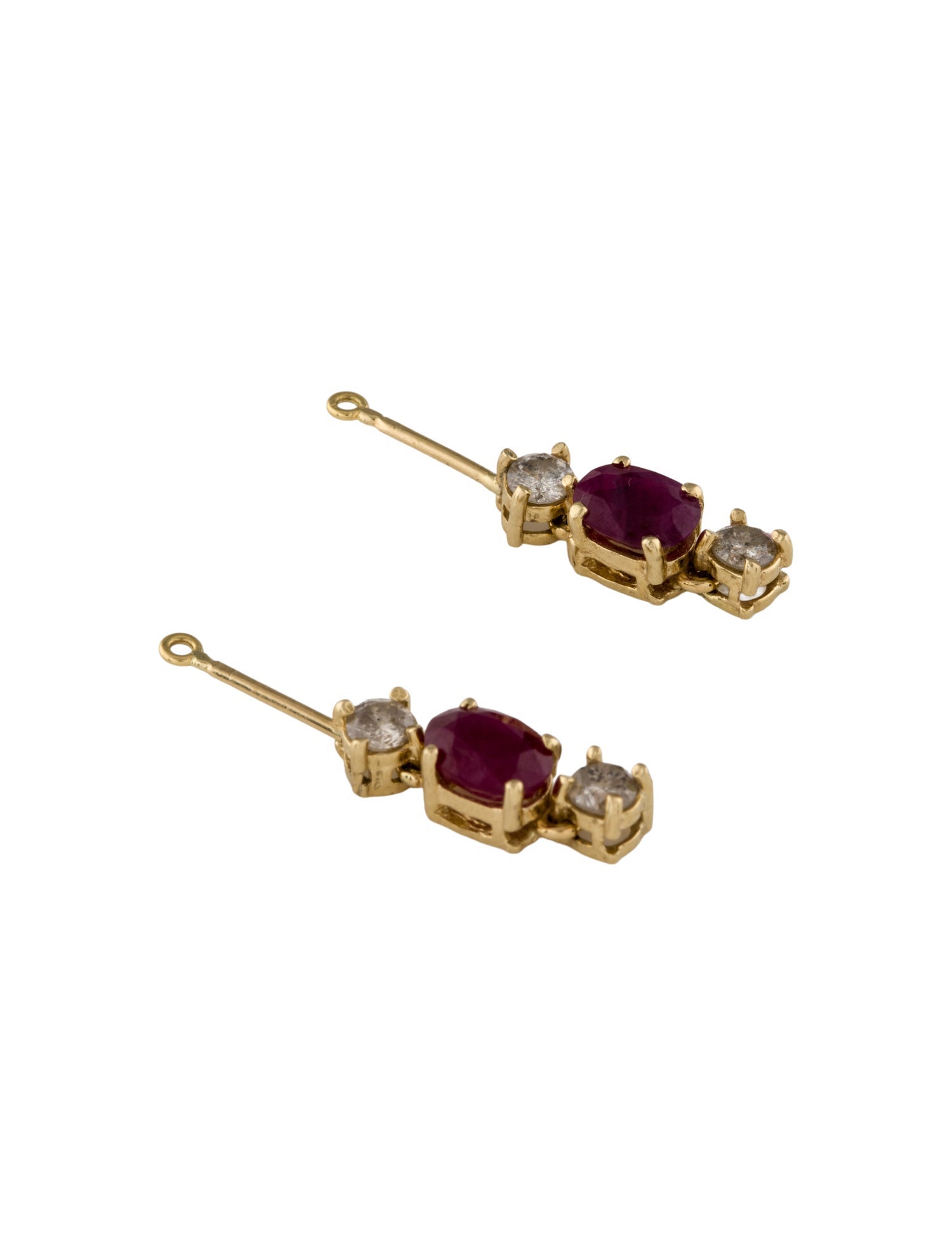 Earrings 14K 2.16ctw Ruby & Diamond Earring Enhancers