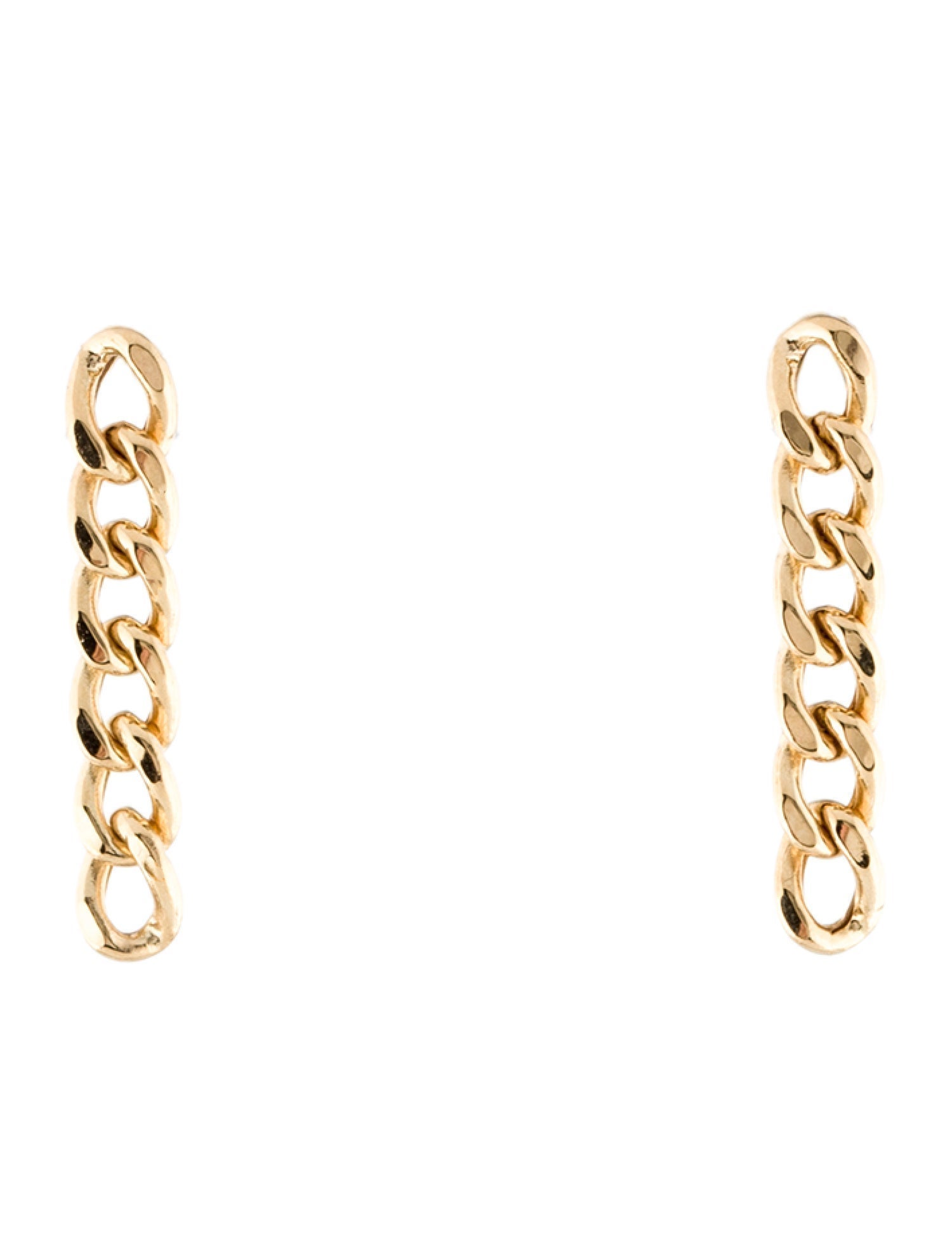 Earrings 14K Curb Link Chain Drop