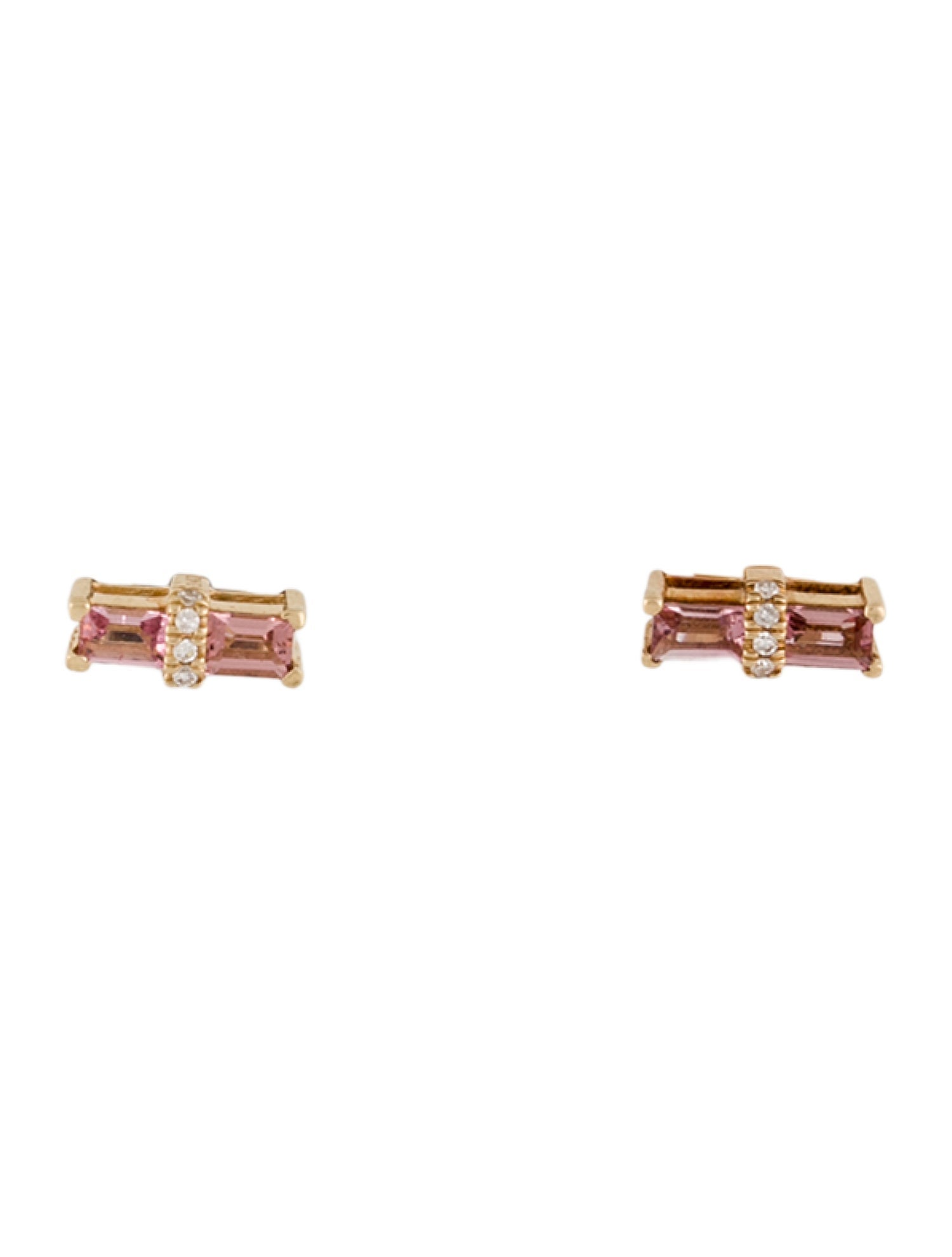 Earrings 14K Tourmaline & Diamond