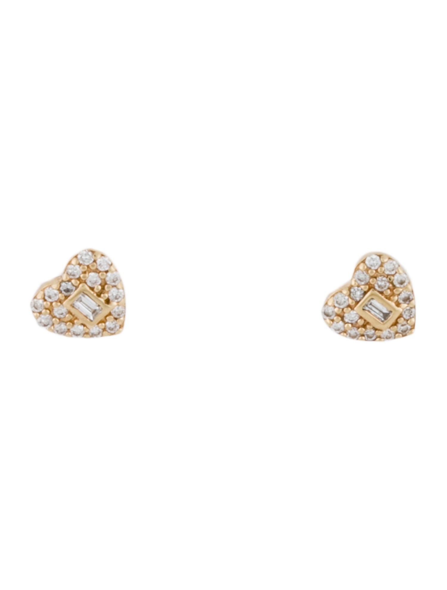 Earrings 14K Diamond Heart Stud