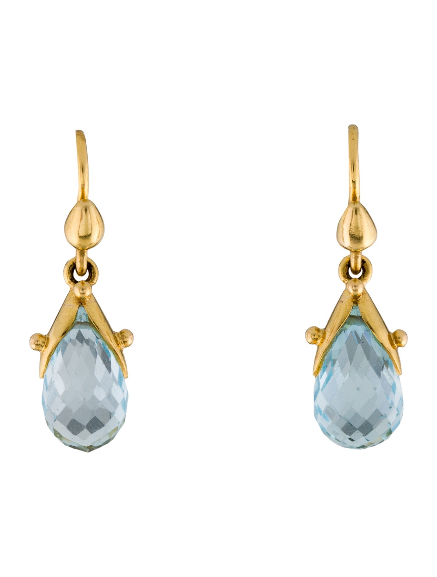 Earrings 18K Topaz Drop