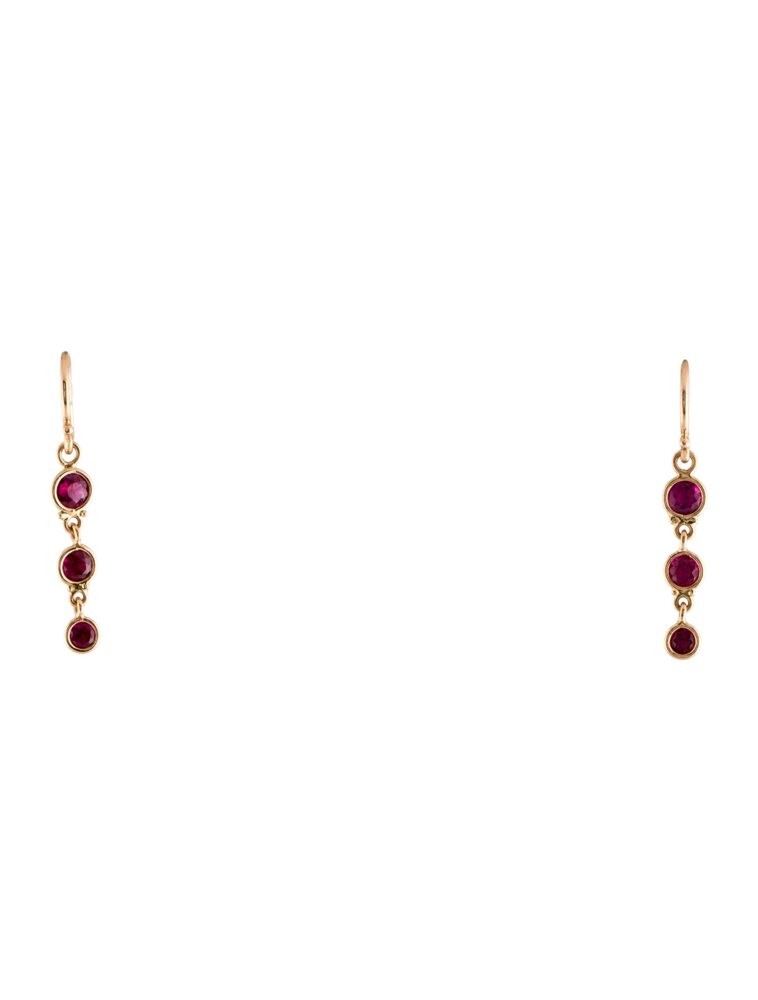 Earrings 18K 1.34ctw Ruby Drop