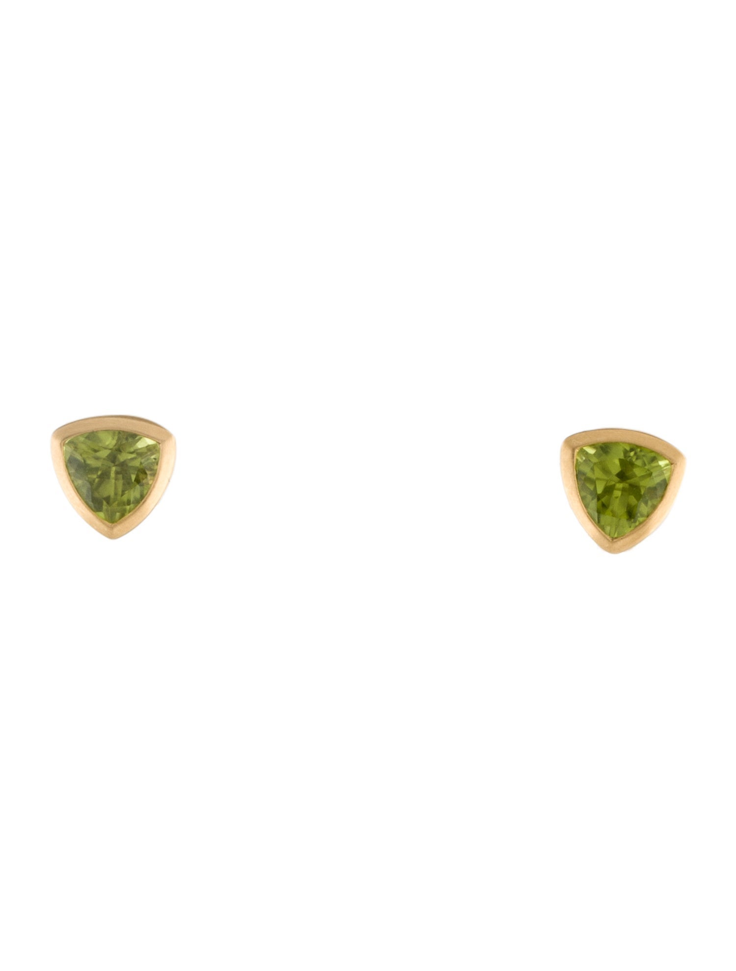 Earrings 18K 1.19ctw Peridot Triangular Stud