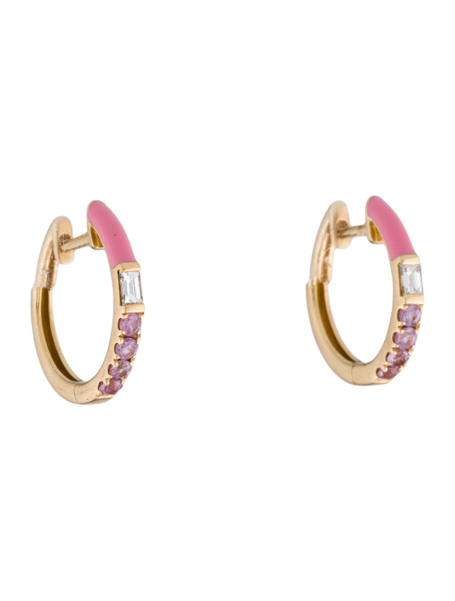 Earrings Porter Lyons Sapphire, Diamond, & Enamel Hoop