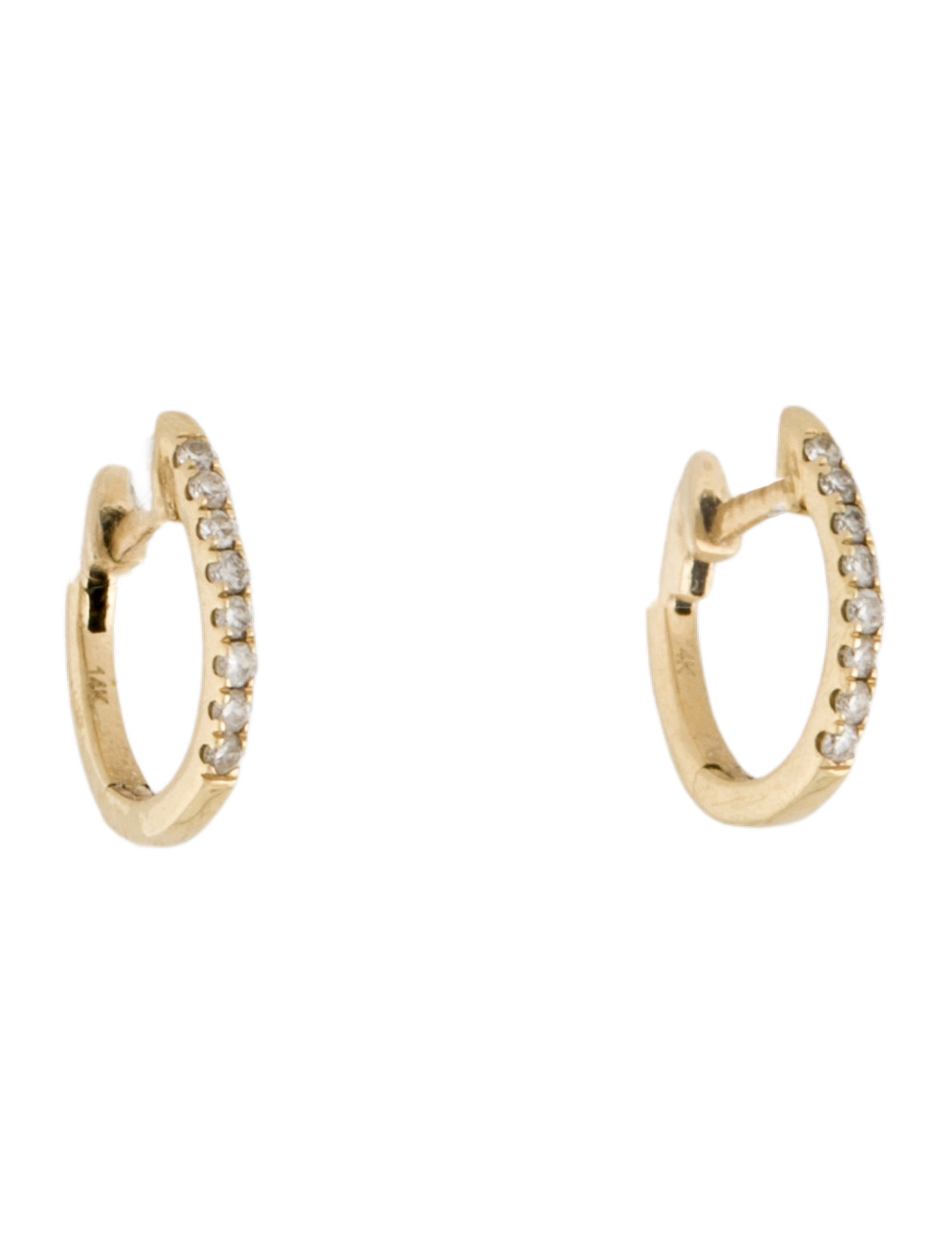 Earrings 14K Diamond Huggie Hoop