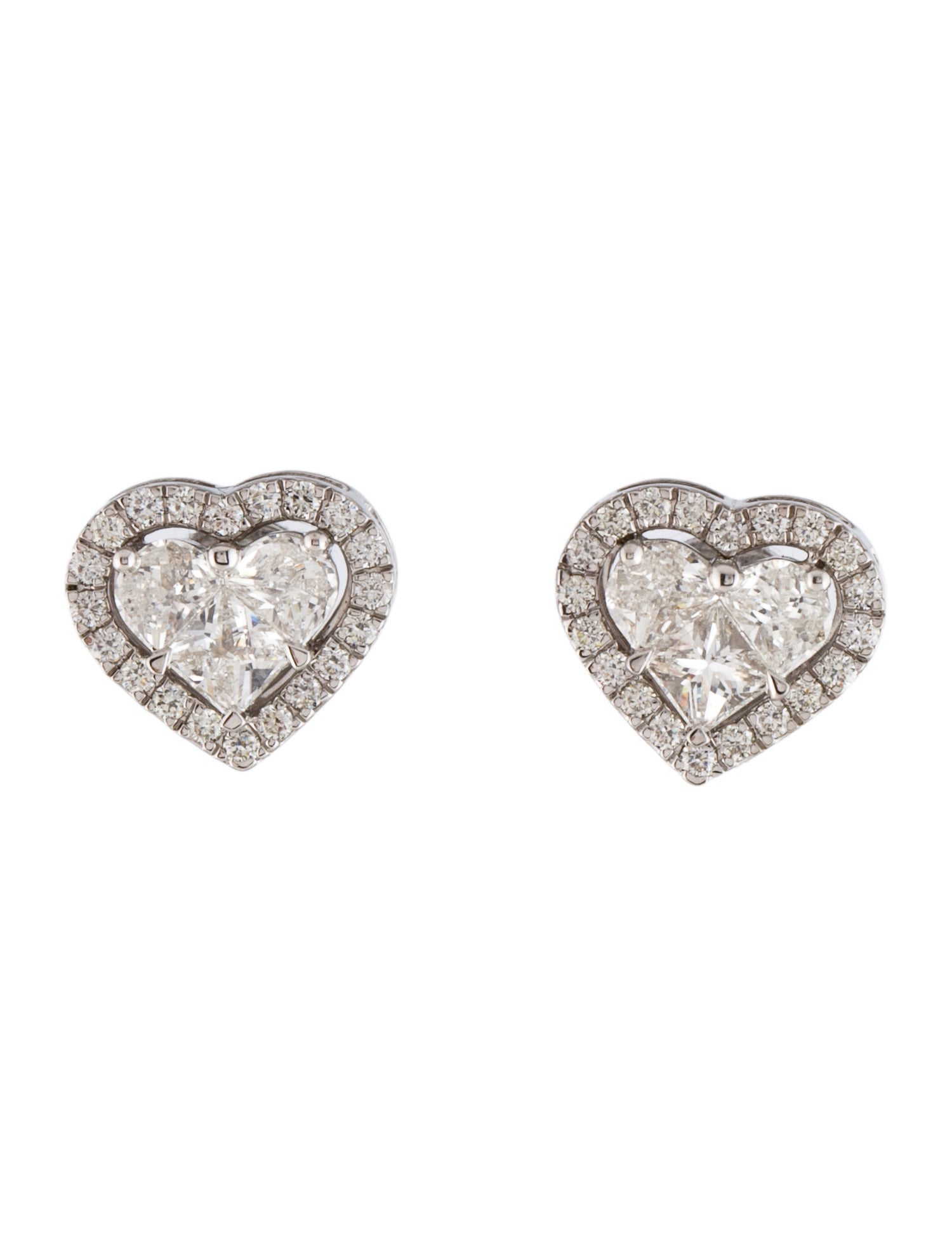 Earrings 18K Diamond Heart Stud Earrings