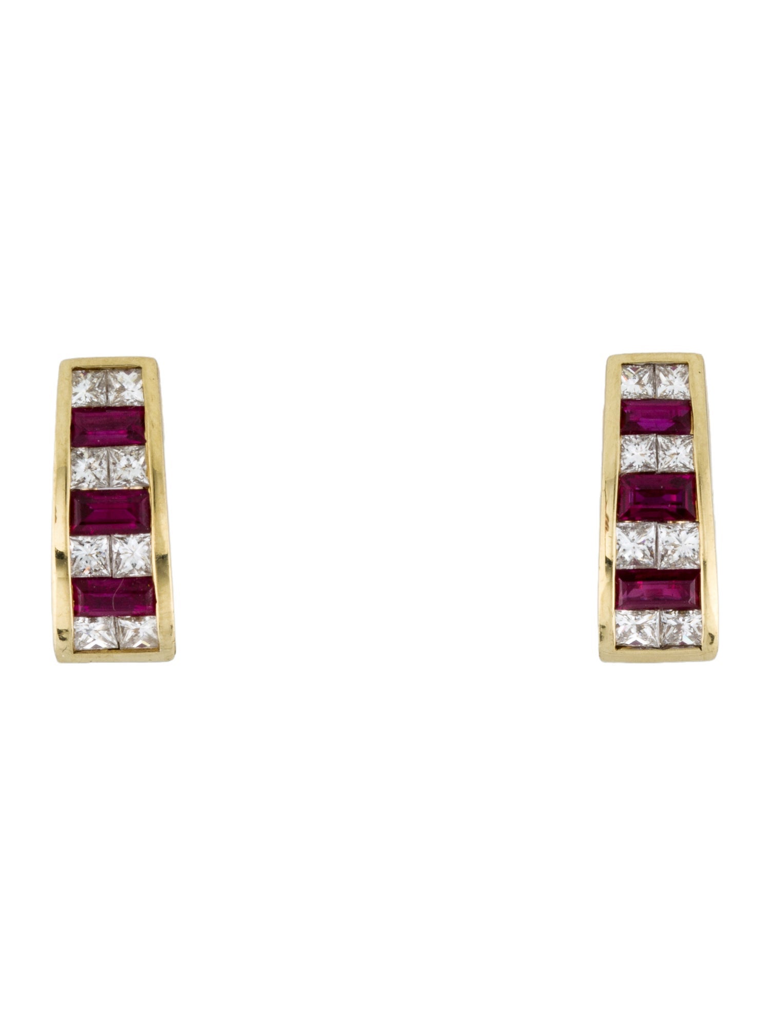 Earrings 18K Ruby & Diamond Earclip