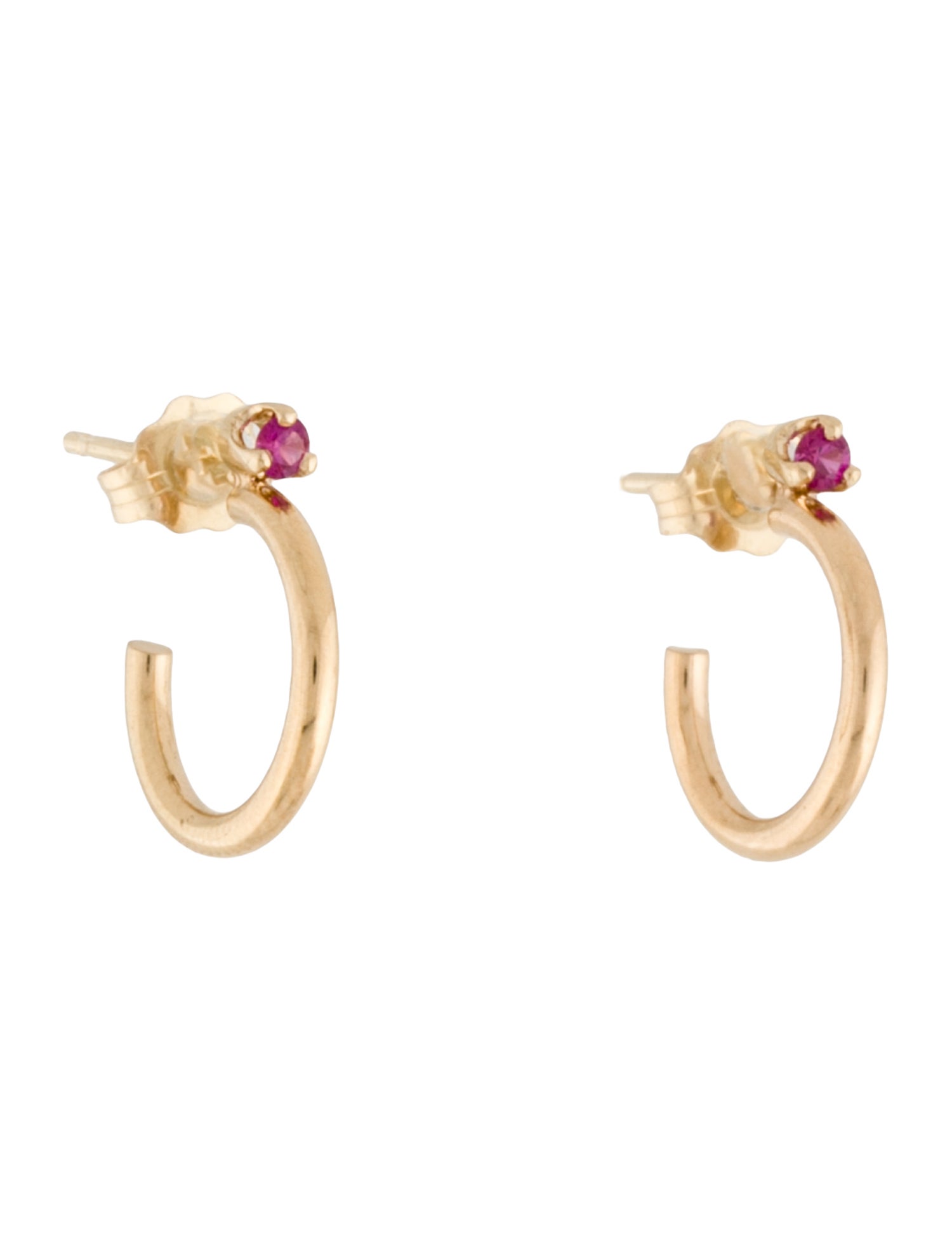 Earrings 14K Ruby Huggie