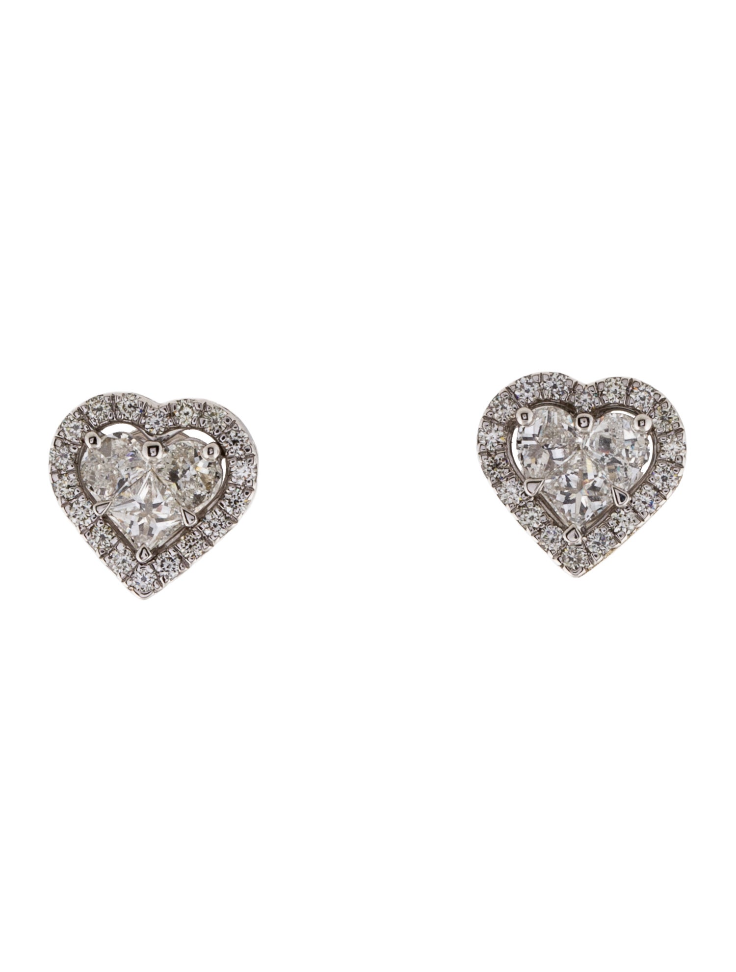 Earrings 18K Diamond Heart Stud Earrings