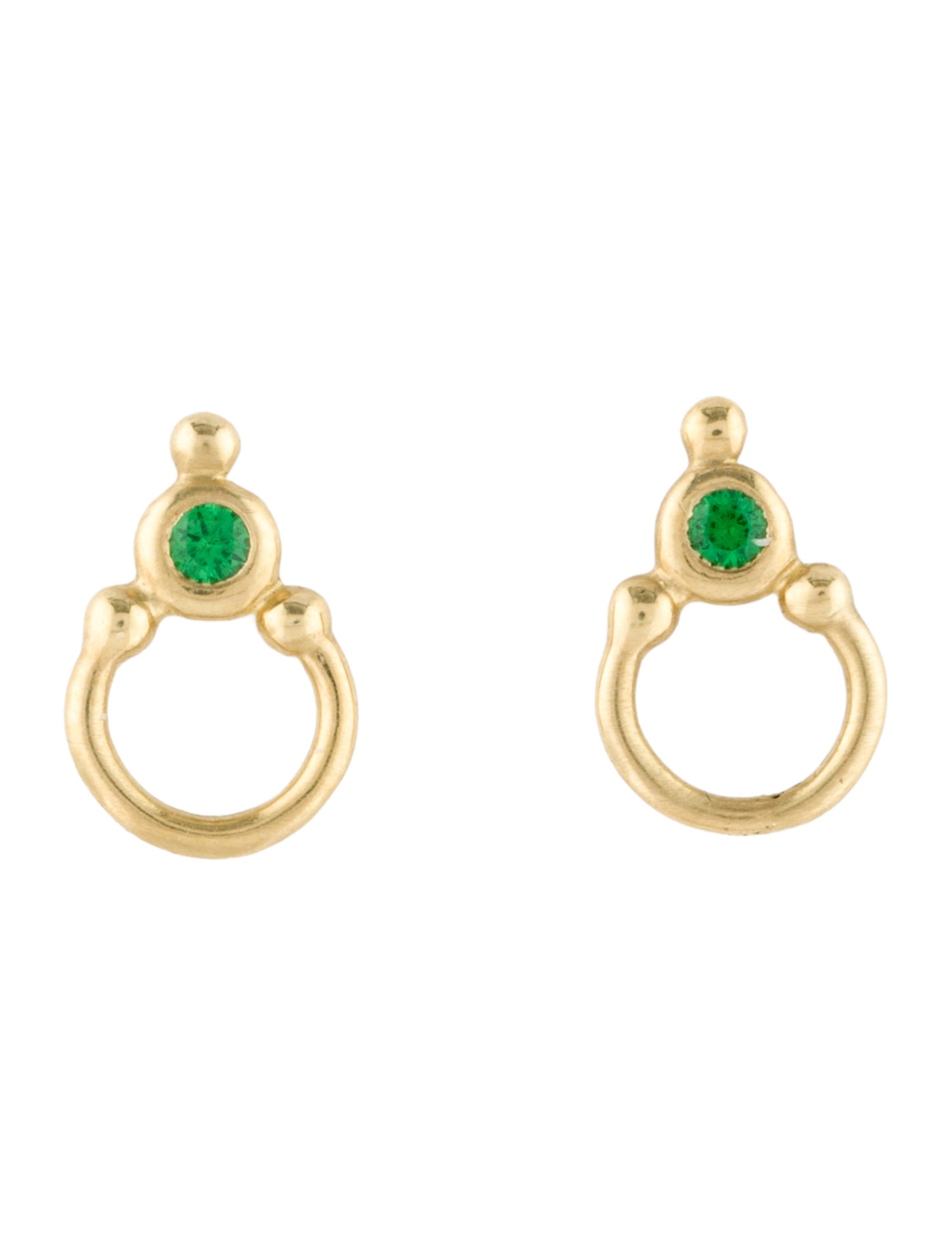 Earrings 18K Tsavorite Horseshoe Earring Enhancers