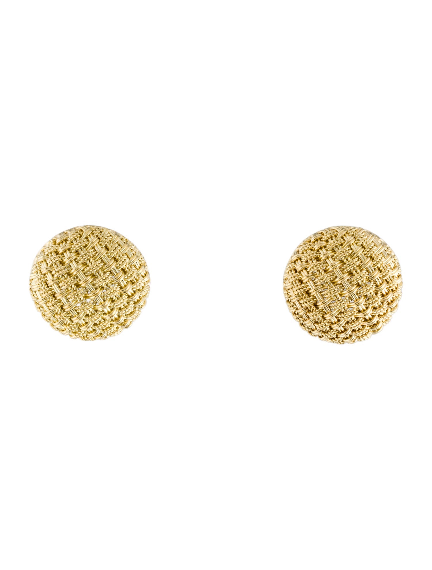 Earrings 18K Basket Weave Stud Earrings