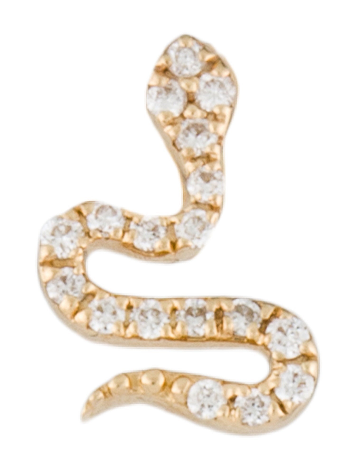 Earrings 14K Diamond Single Snake Earring
