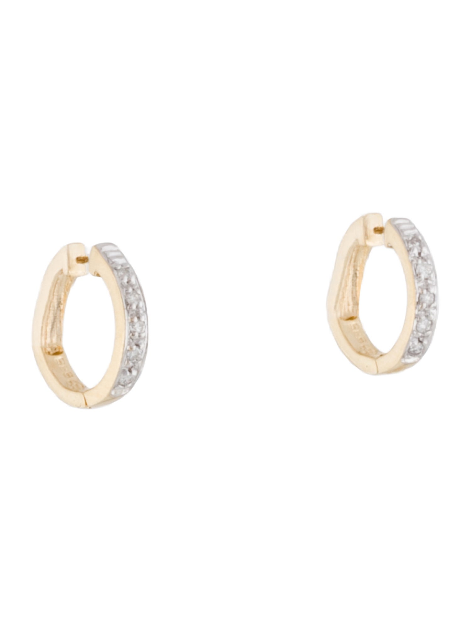 Earrings 14K Diamond Huggie Hoop