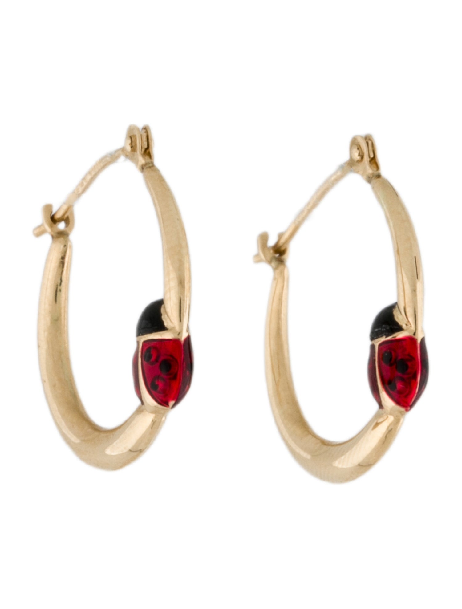 Earrings 14K Ladybug Hoop