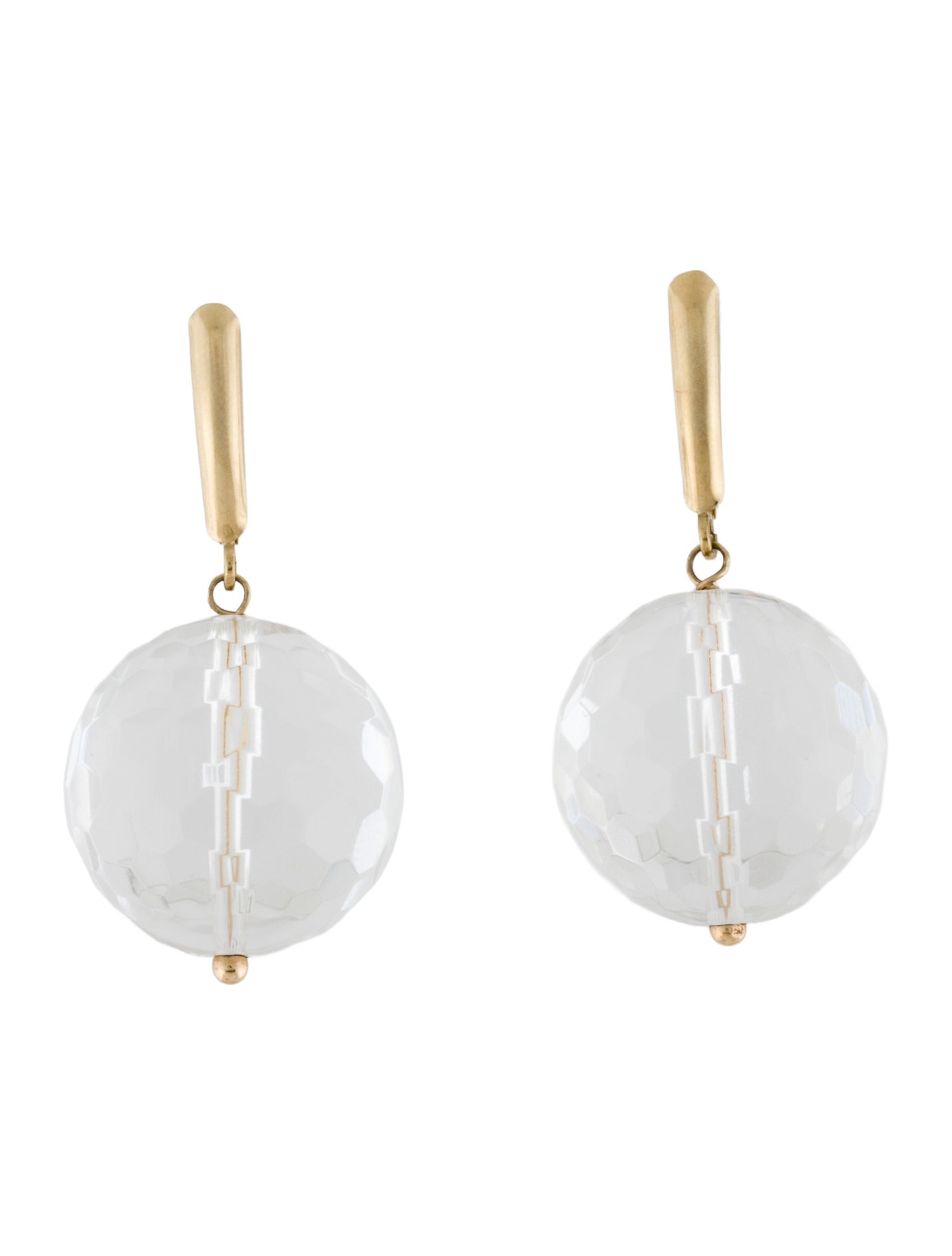 Earrings 14K Quartz Ball Drop