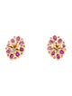 Earrings 18K Sapphire, Ruby & Diamond Stud Earrings