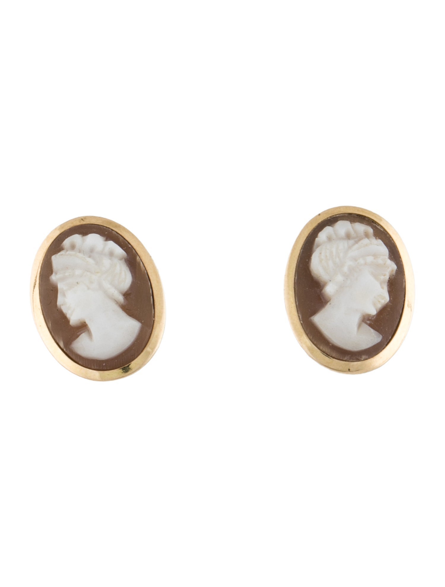 Earrings 14K Cameo Stud