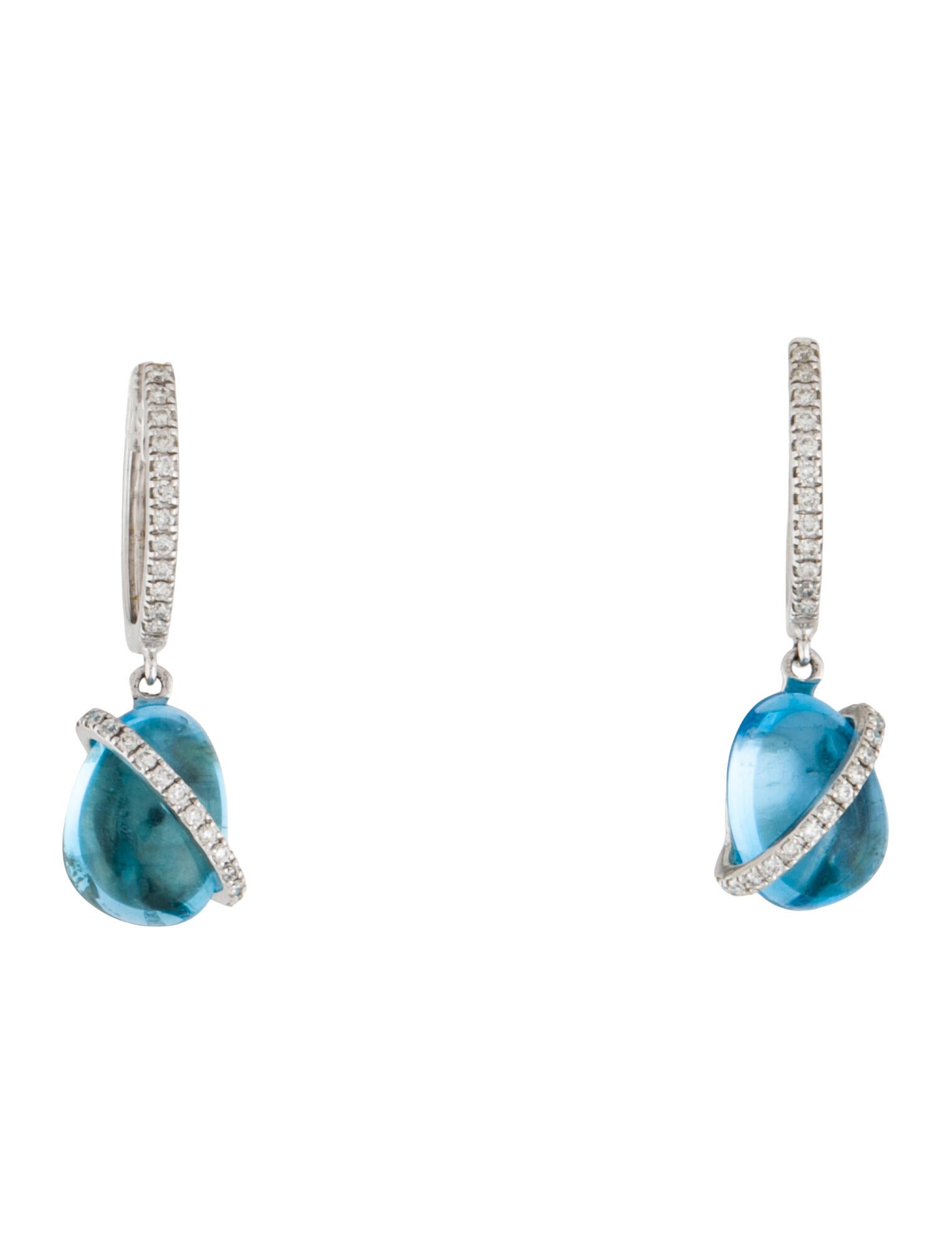 Earrings 14K Topaz & Diamond Drop