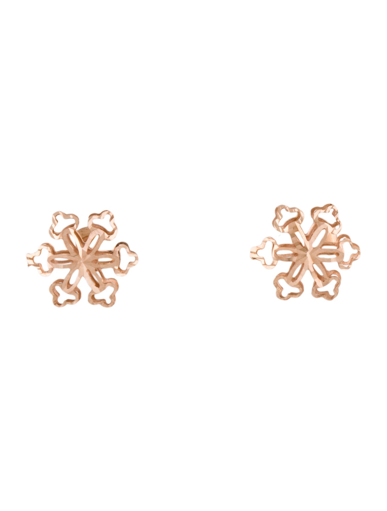 Earrings 14K Snowflake Stud