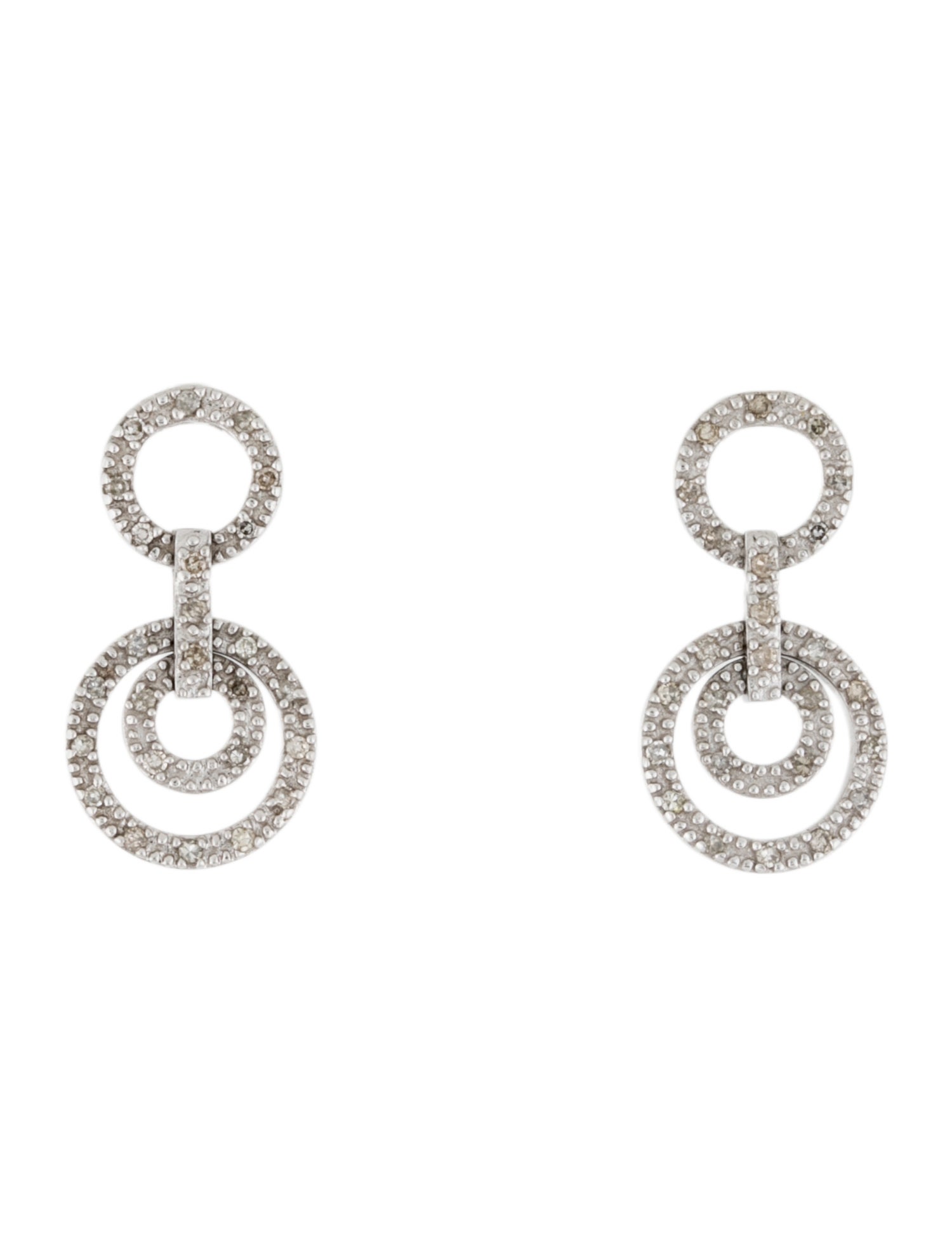 Earrings 10K Diamond Circles Drop