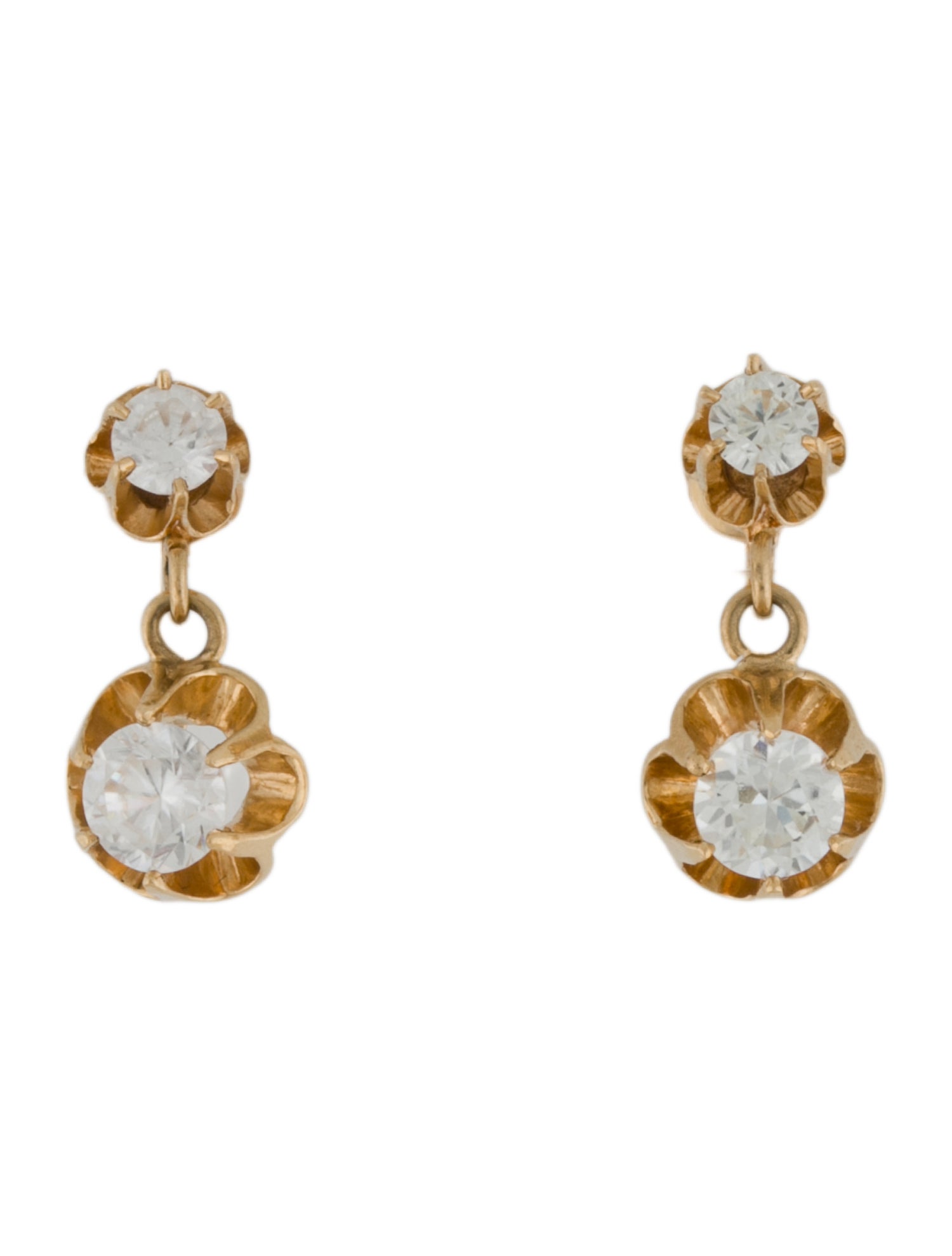 Earrings 14K 2.04ctw Zircon Clip-On Drop