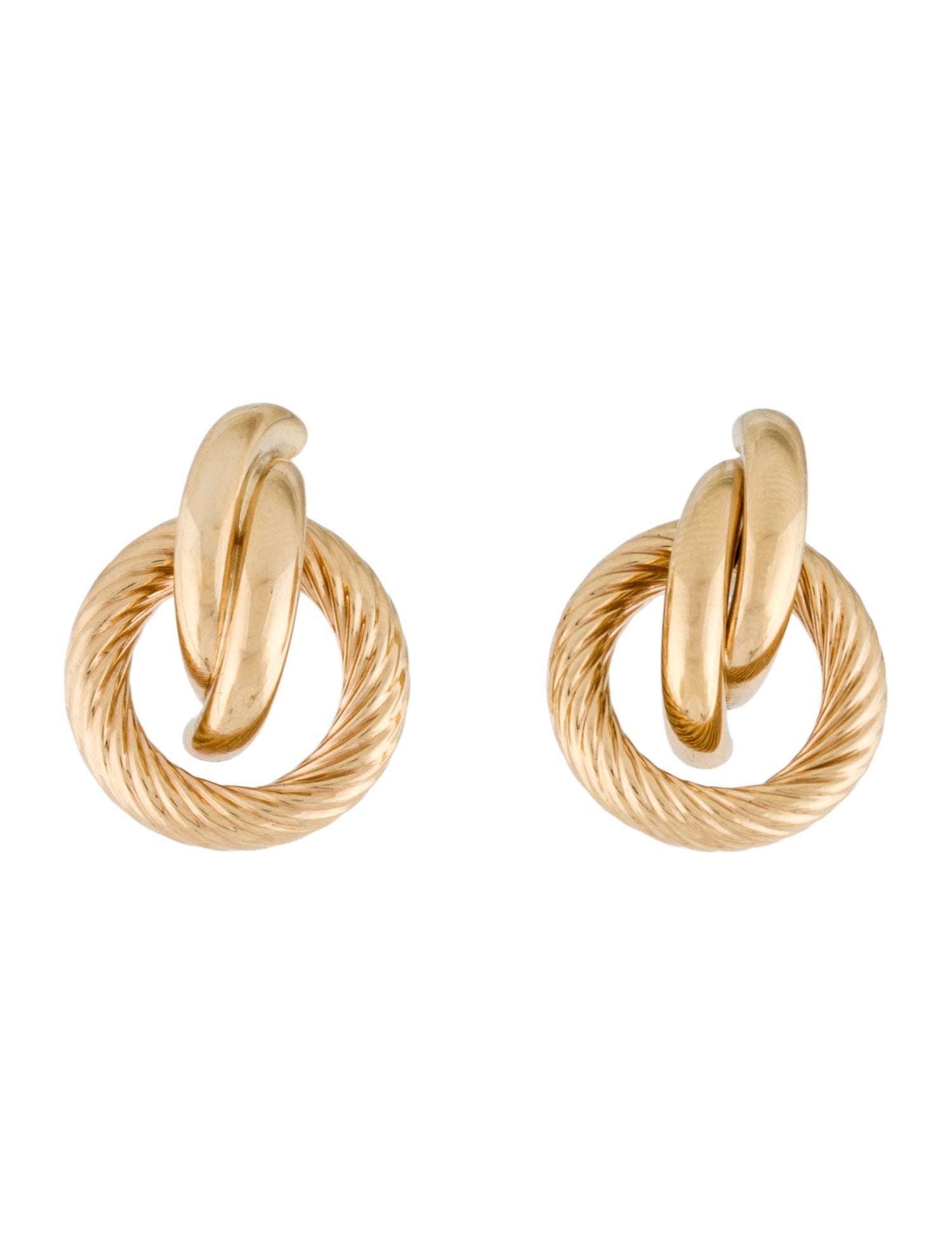 Earrings 14K Twisted Circle Drop