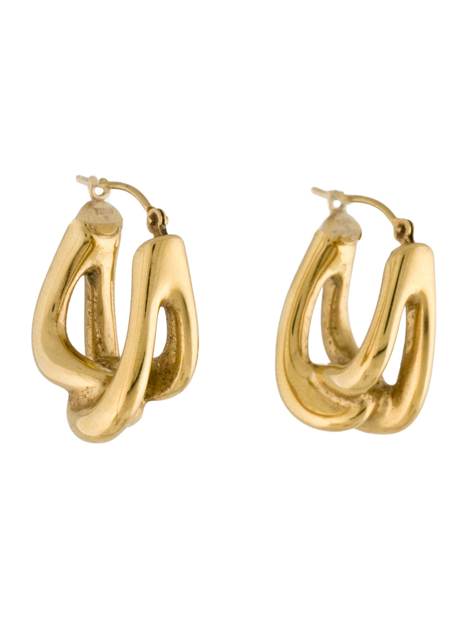 Earrings 14K Interlocking Huggie Hoops