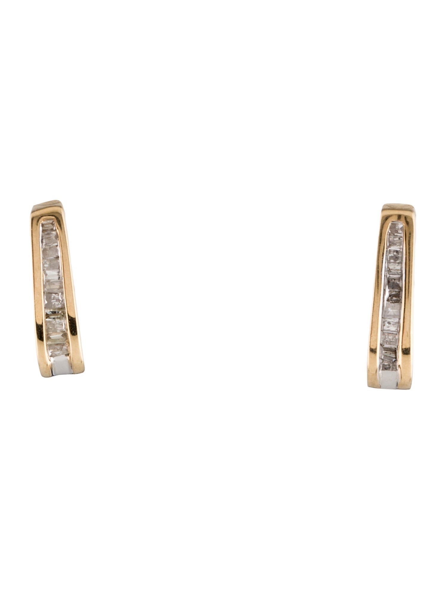Earrings 10K Diamond J-Hoop Drop
