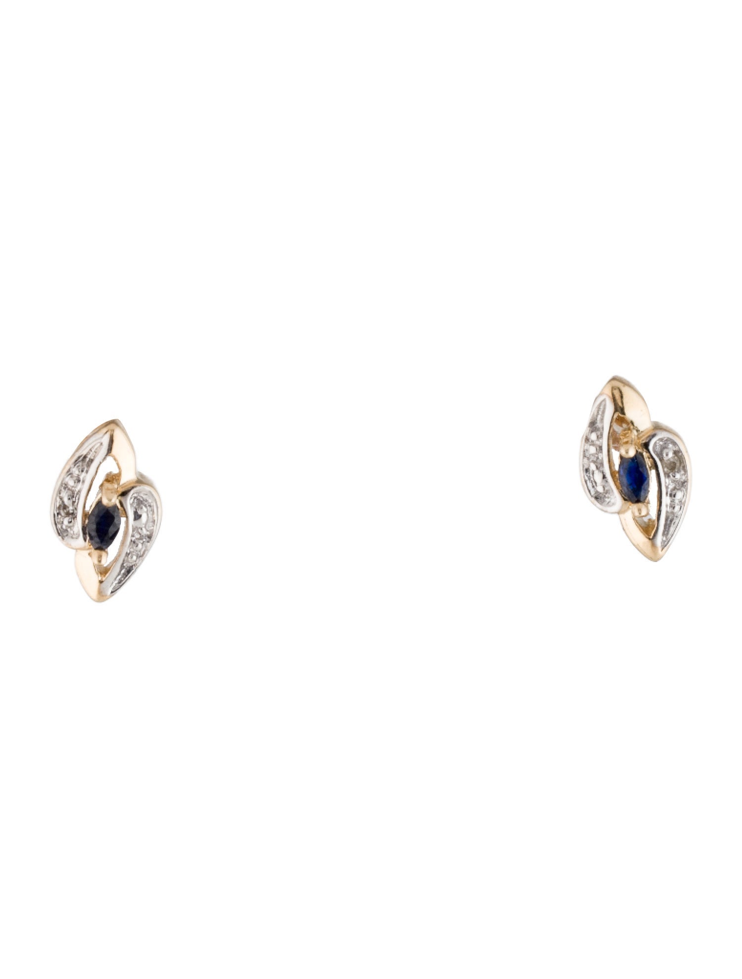 Earrings 10K Sapphire & Diamond Stud