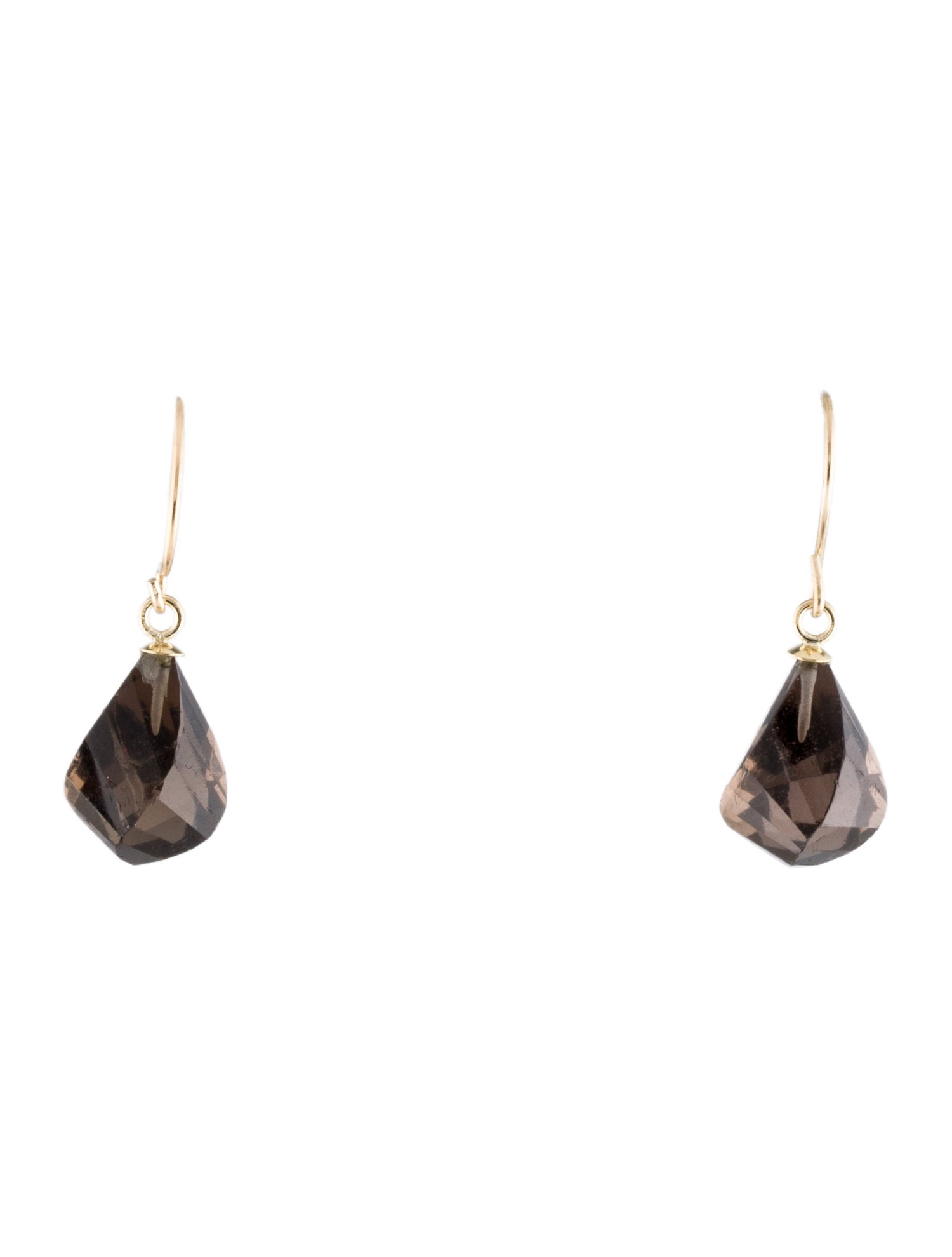 Earrings 14K Smoky Quartz Drop