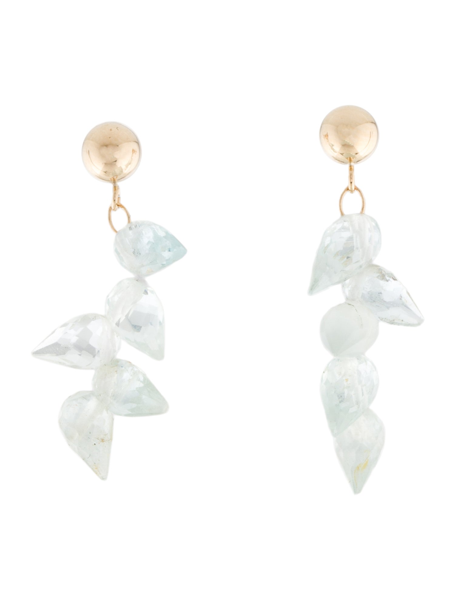 Earrings 14K Aquamarine Bead Drop