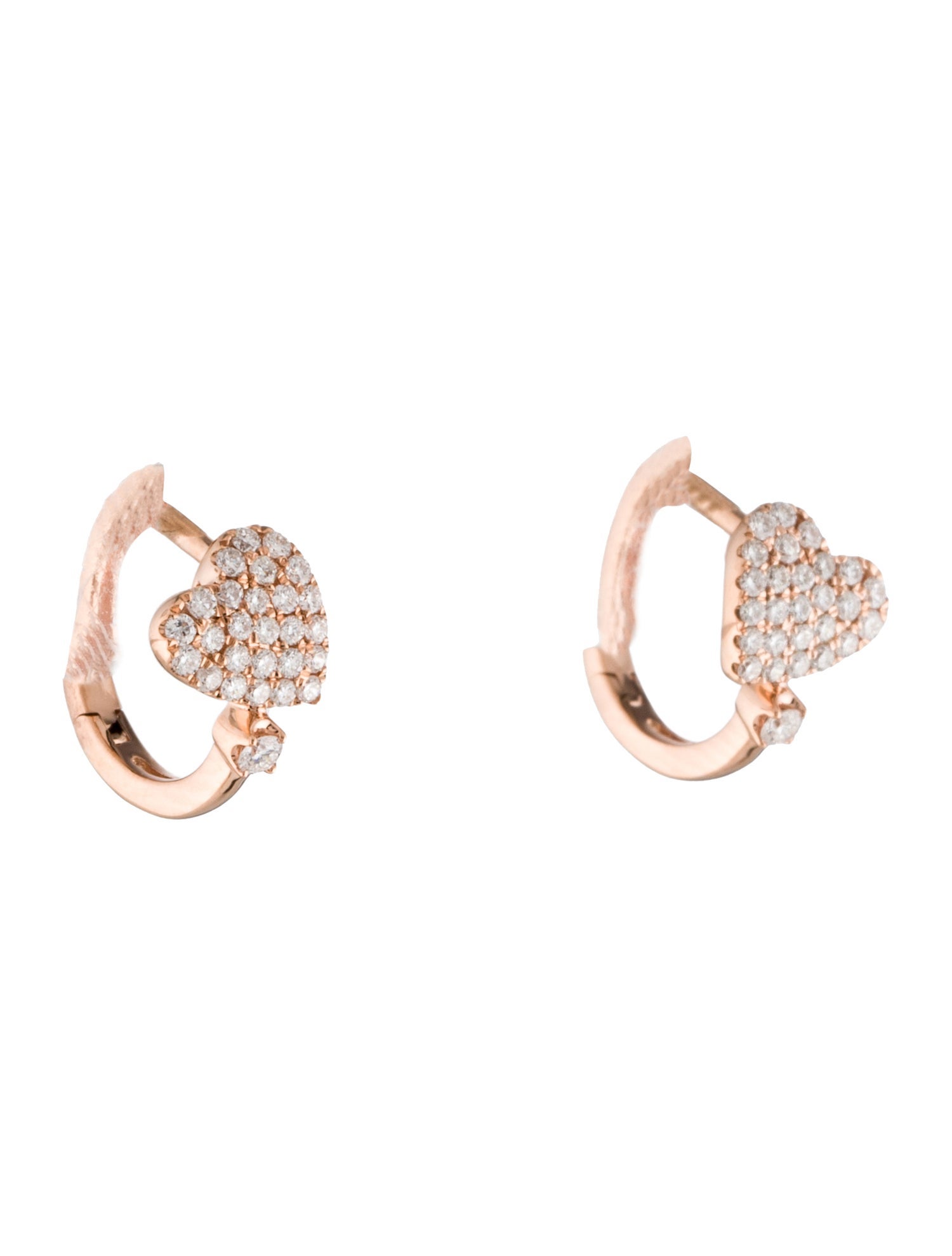 Earrings 14K Diamond Heart Huggie
