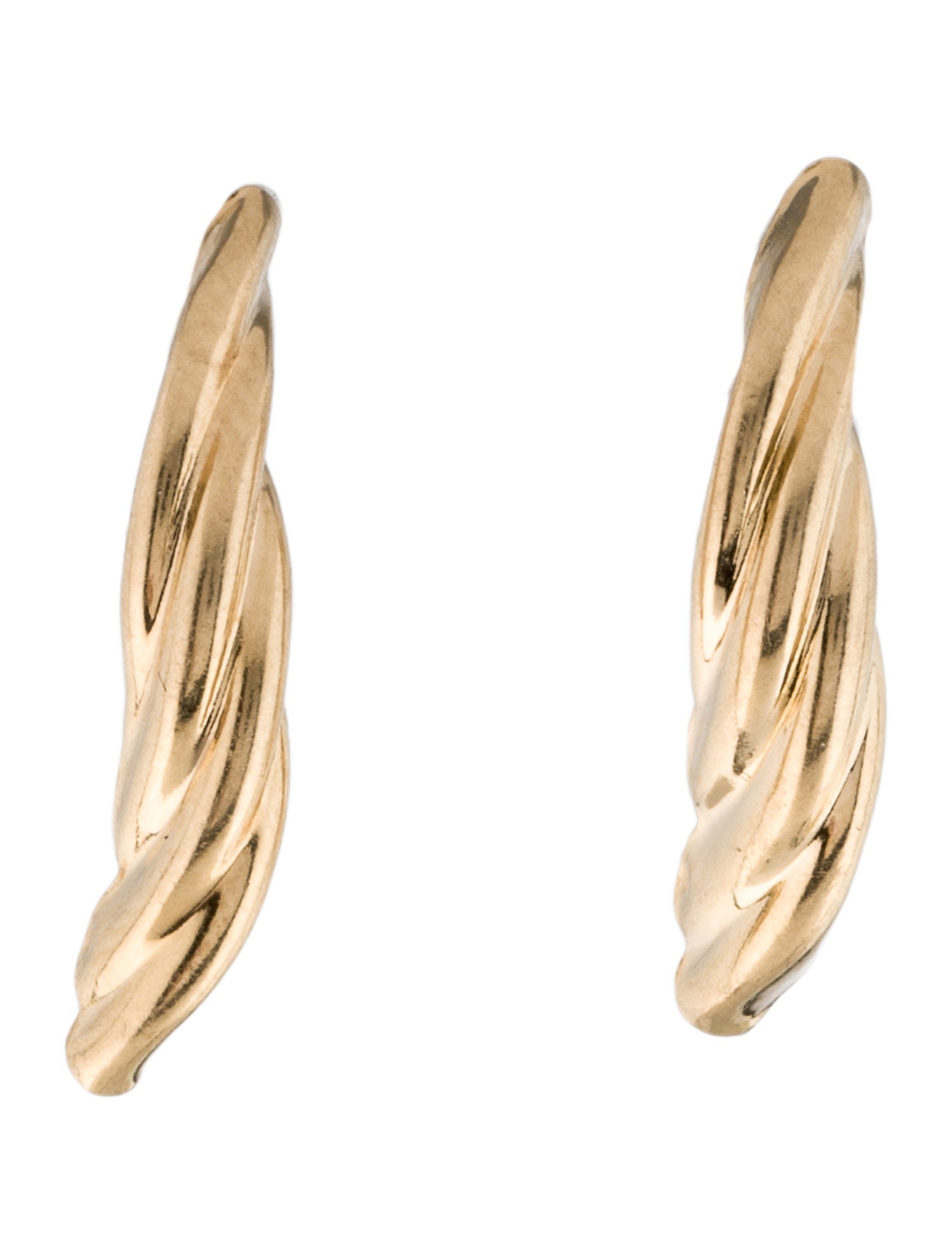 Earrings 14K Rope Textured Drop