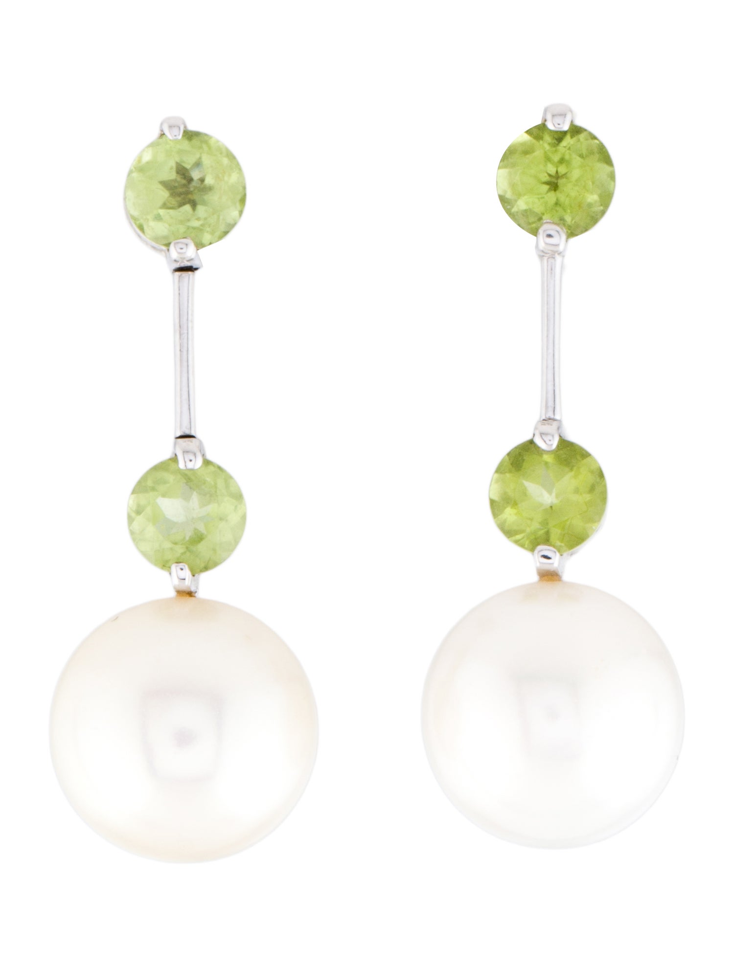 Earrings 14K Pearl & 2.04ctw Peridot Drop