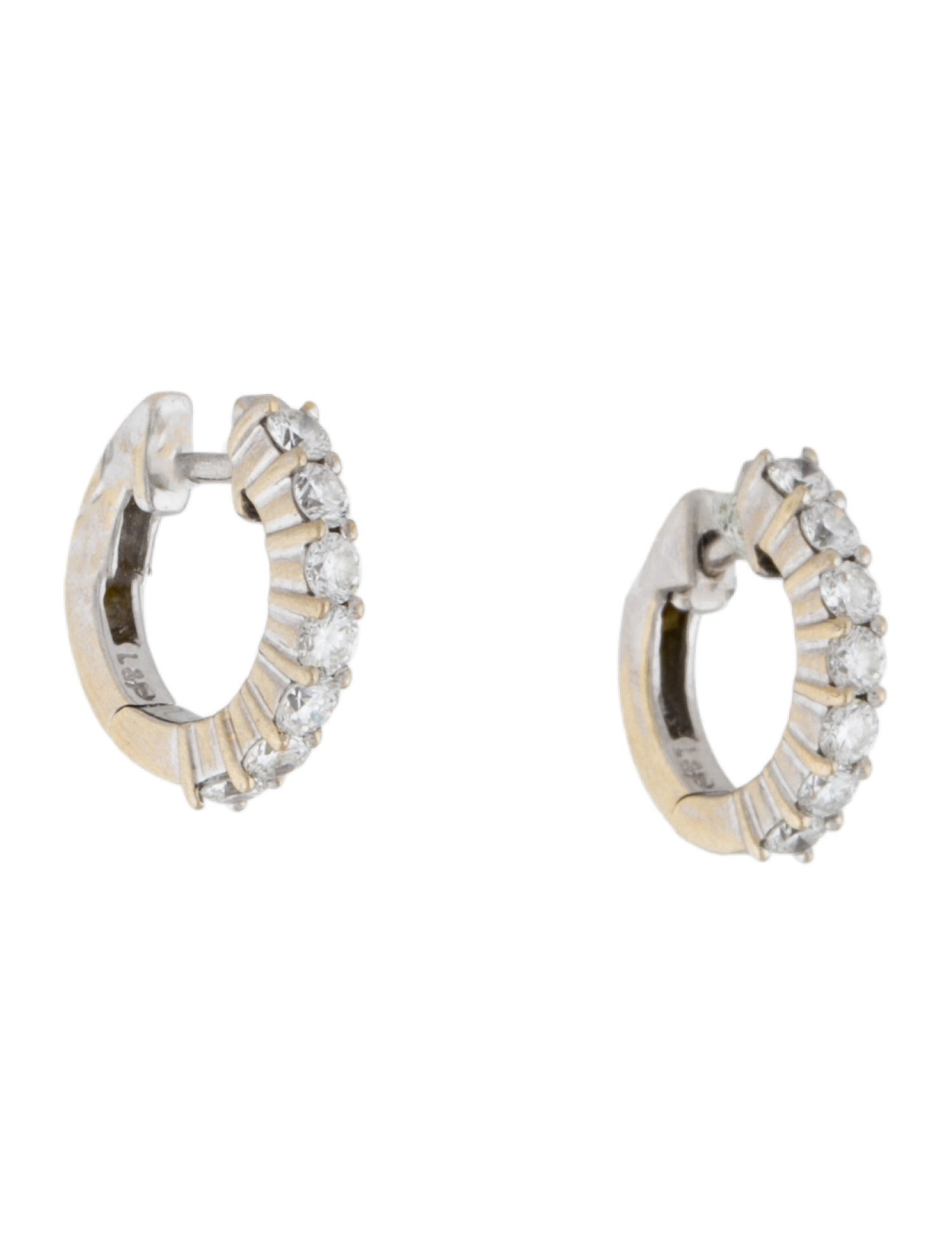 Earrings 18K Diamond Huggie Hoop