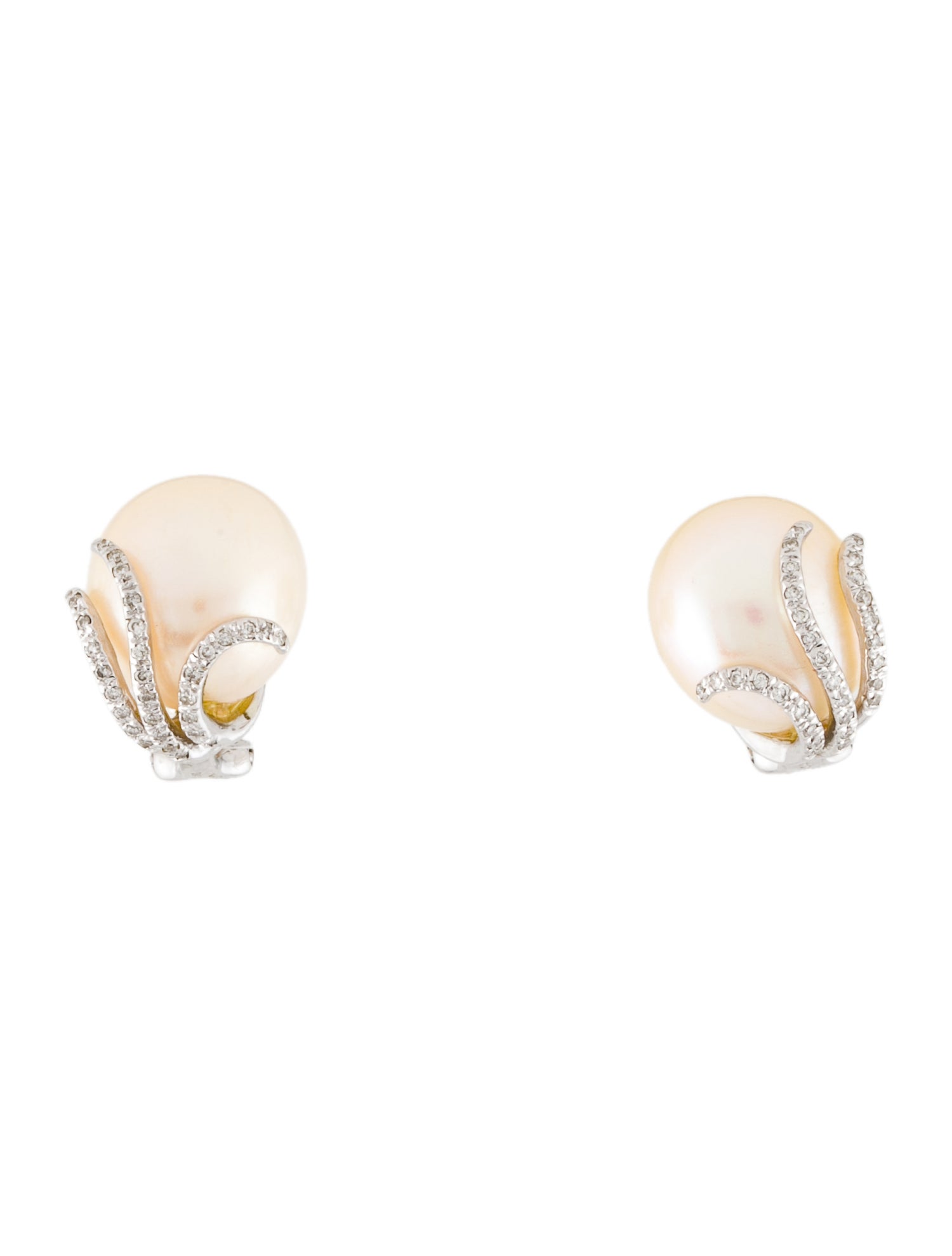 Earrings 18K Pearl & Diamond Clip On