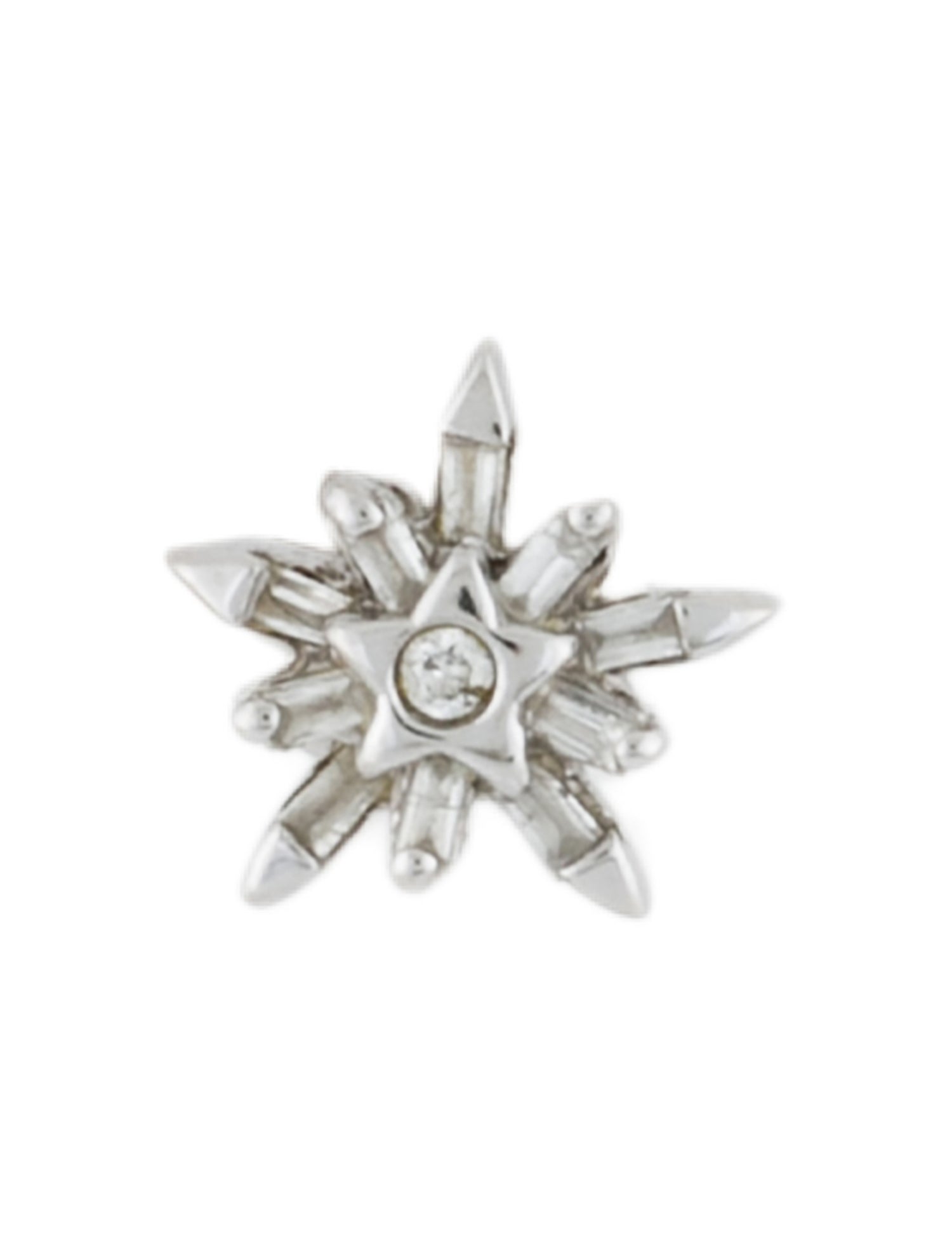 Earrings 14K Diamond Flower Single Stud Earring