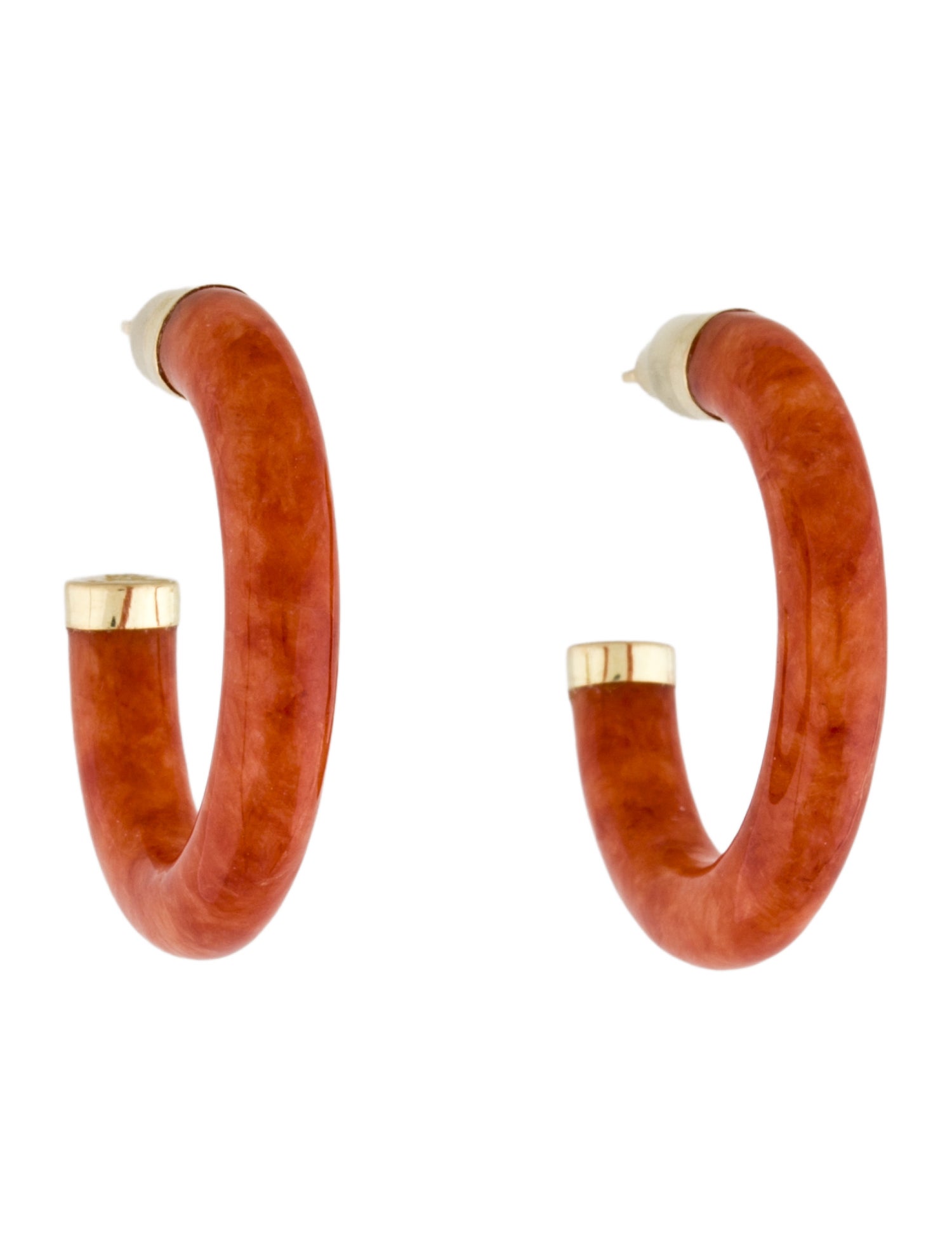 Earrings 14K Dyed Jadeite Hoop