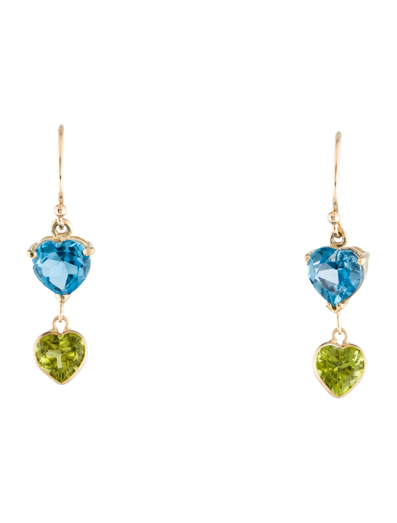 Earrings 14K 3.02ctw Topaz & Peridot Drop Earrings