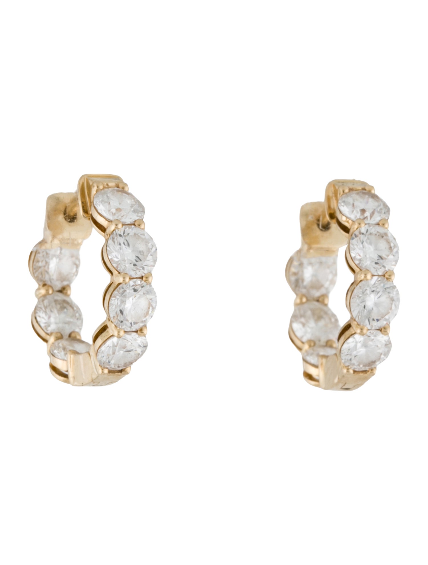 Earrings 14K 2.91ctw Lab-Grown Diamond Inside-Out Huggie