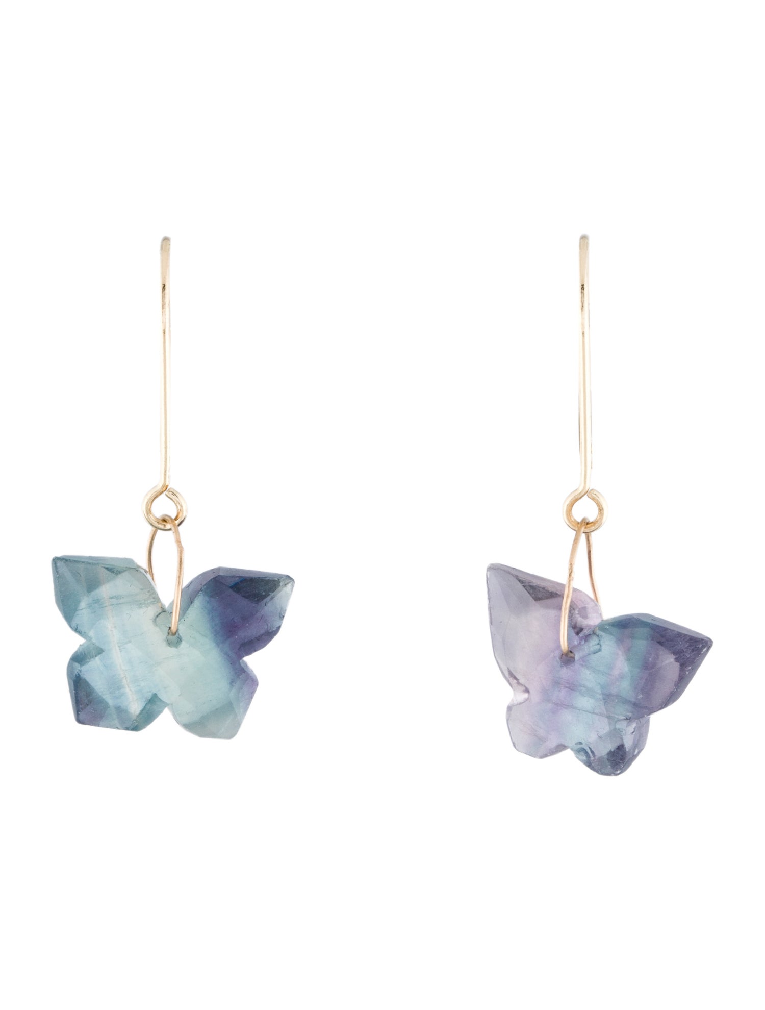 Earrings 14K Fluorite Butterfly Drop Earrings w/ Tags