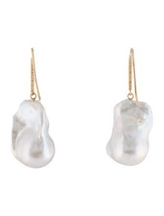 Earrings 14K Pearl & Diamond Drop Earrings