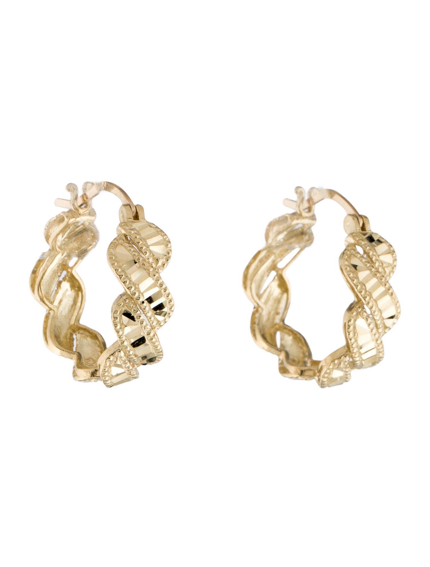 Earrings 14K Textured Hoop