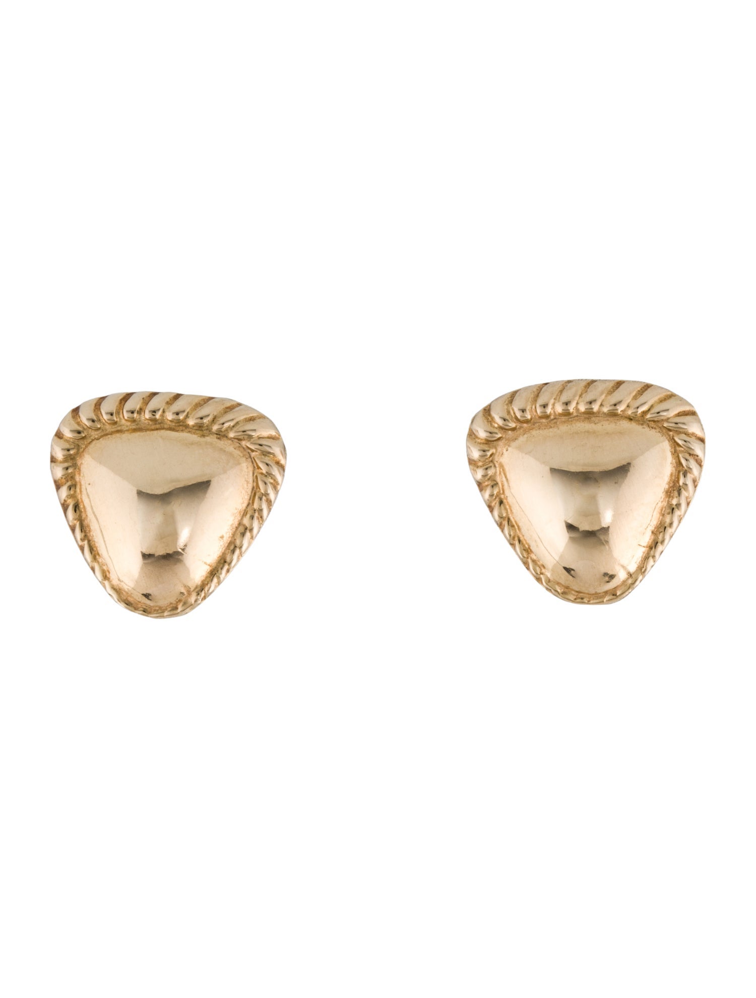 Earrings 14K Triangle Ridged Stud