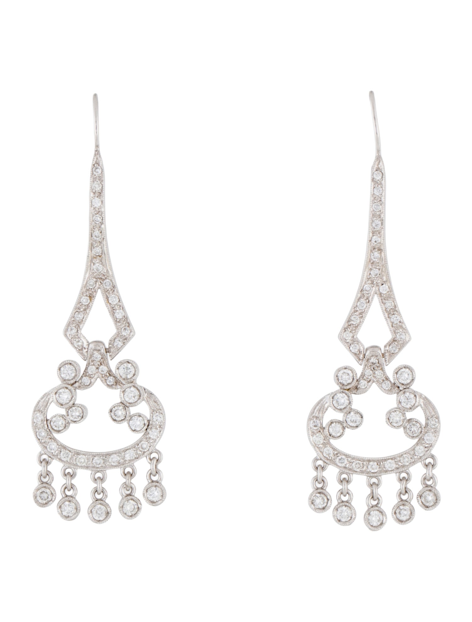 Earrings 18K 1.70ctw Diamond Drop
