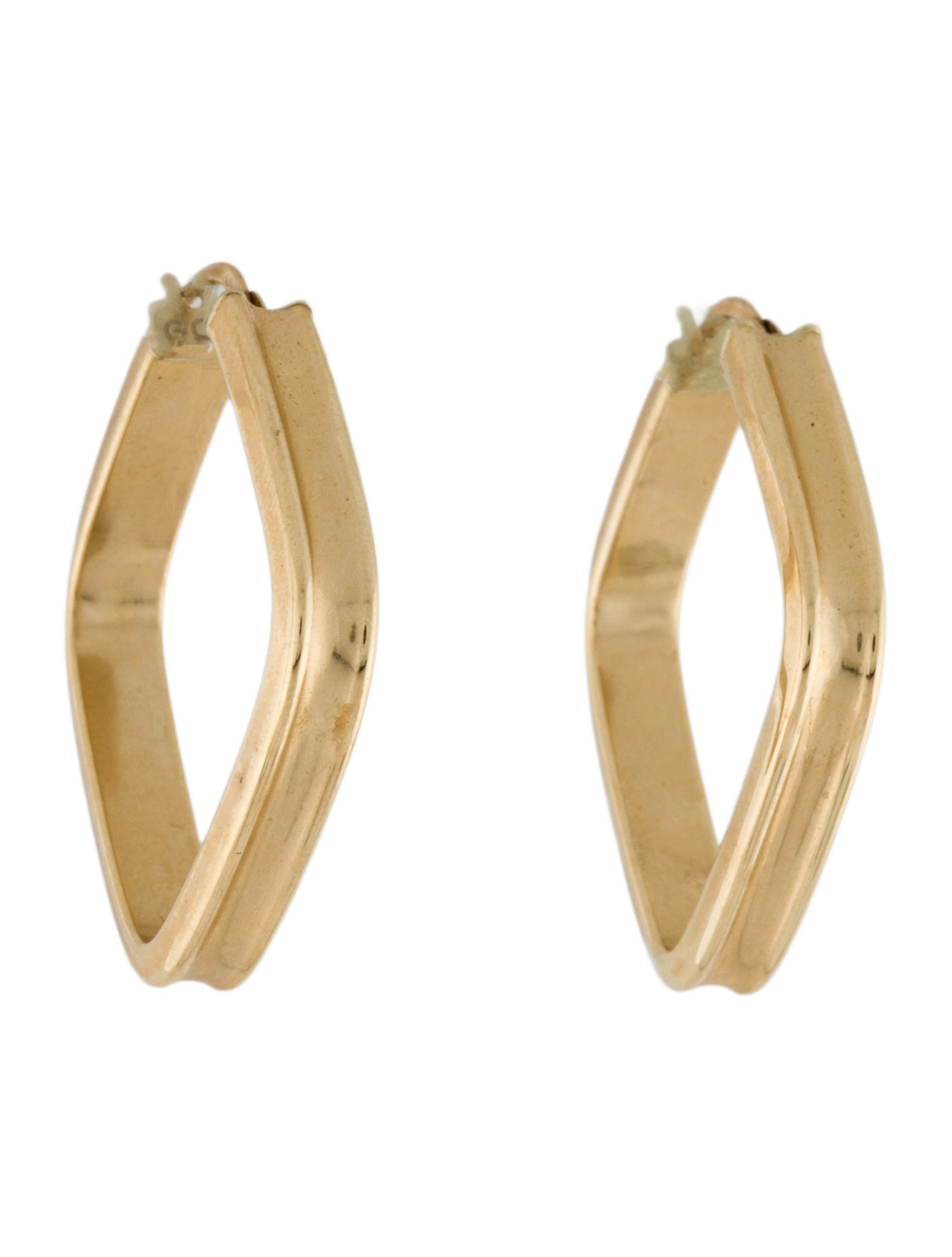 Earrings 14K Hollow Square Hoop