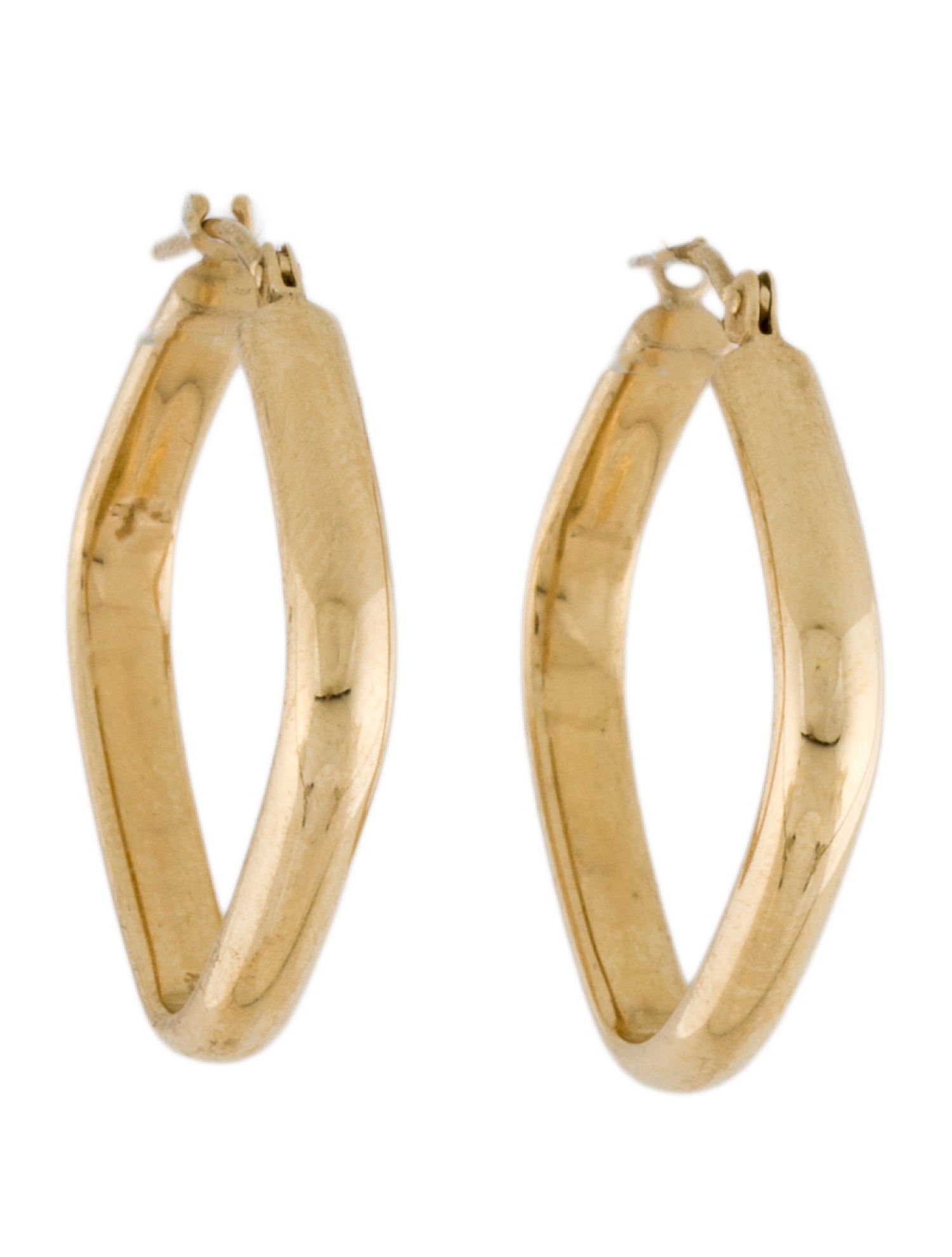 Earrings 14K Hollow Square Hoop